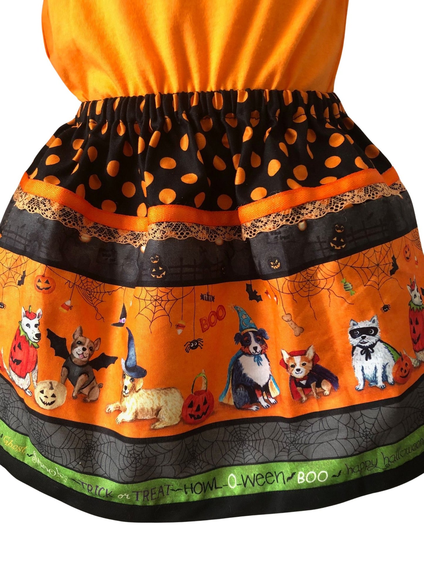 Halloween Trick or Treating Dogs, Ghosts, Bat, and Black Cats Costume, Toddler Girls Size 3