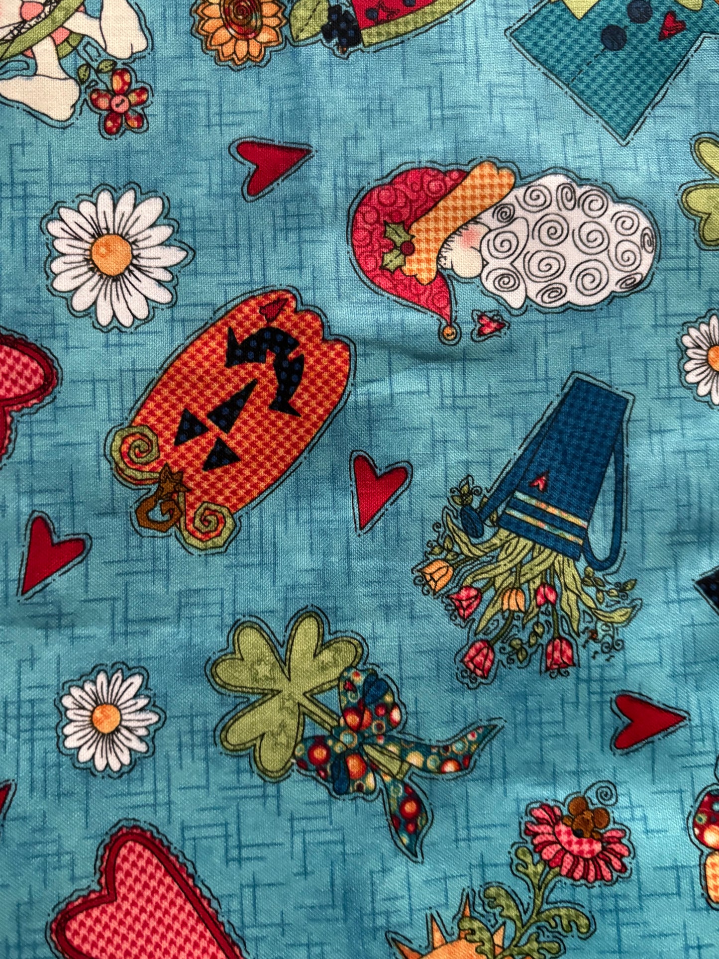 Henry Glass Doodle Days Calendar Blue by Leanne Anderson Whole Country Caboodle, Designer Cotton, Quilting Fabric, Sold by YARD