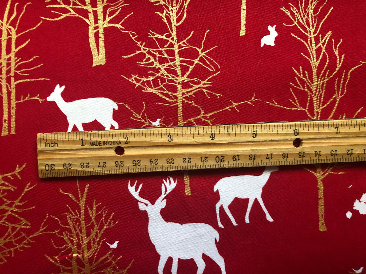 Michael Miller Christmas at Brambleberry Ridge Timber Valley Cranberry Metallic Red Fabric, Designer Cotton, Quilting Fabric, Sold by YARD