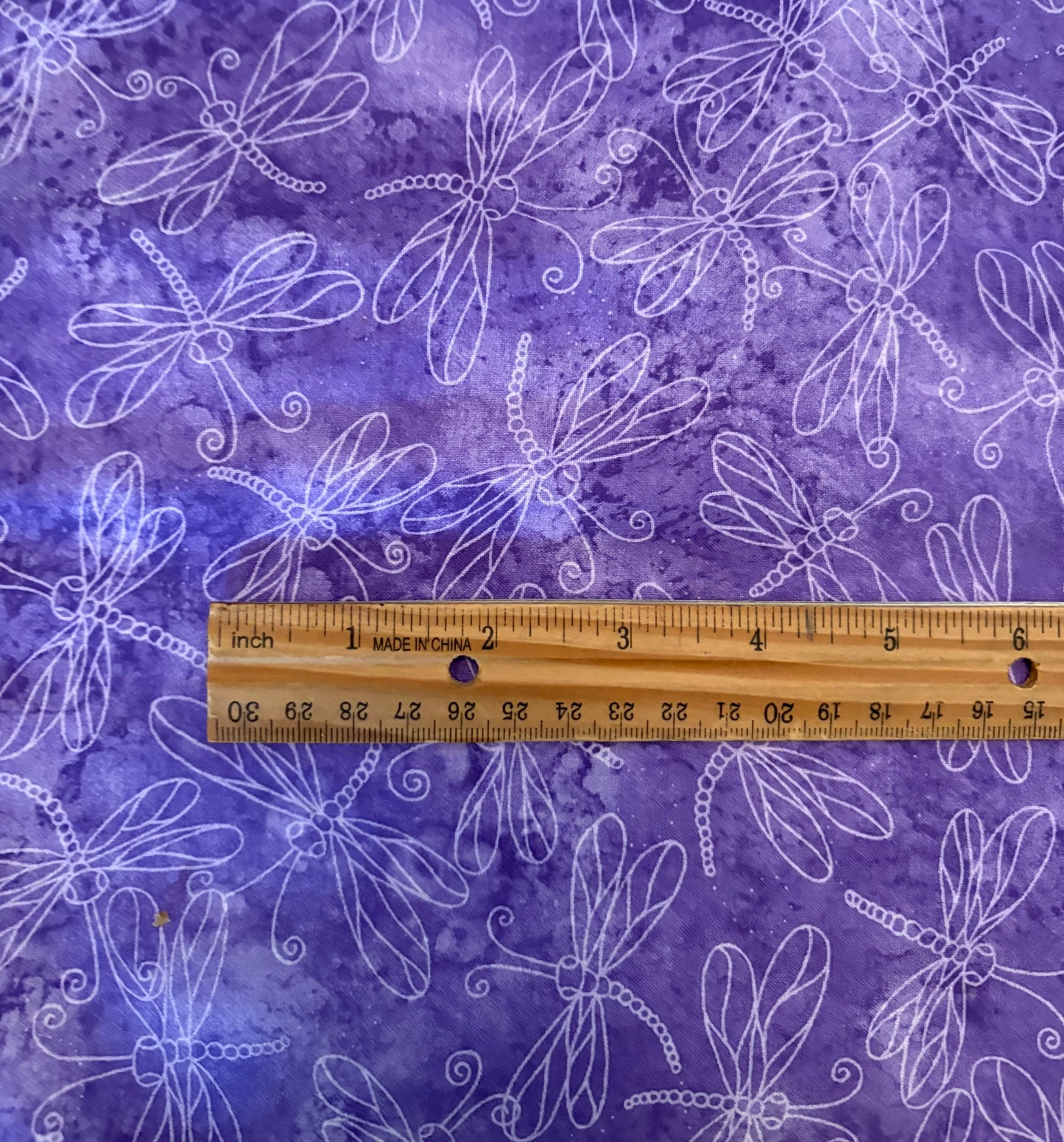 2 Yards Fabric Traditions Purple Dragonflies, 100% Cotton, Sold By Yard