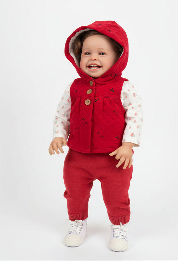 Adorable Reborn Girl Doll, Lifelike and Realistic, Three Outfits