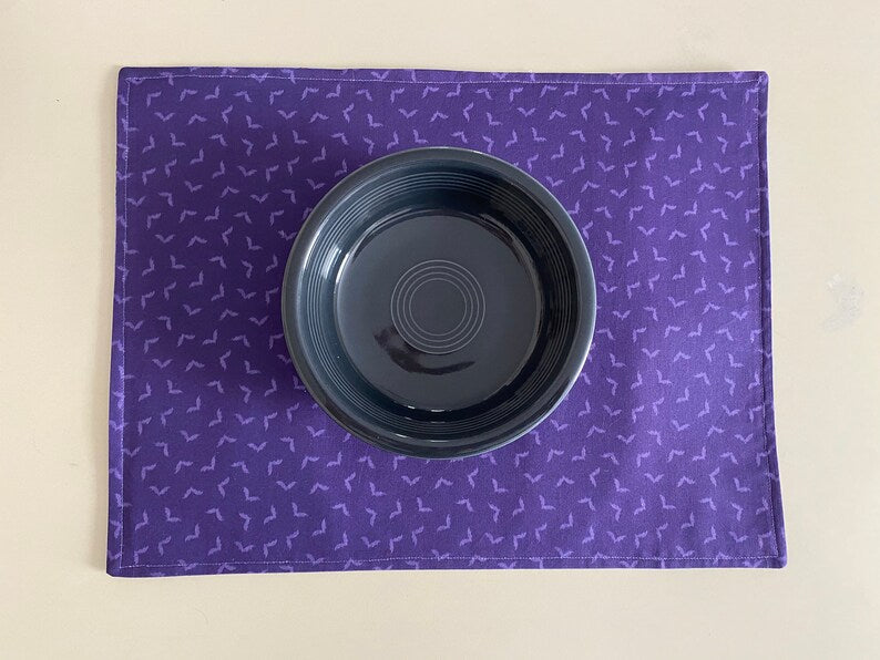 Set of 2 Placemats, Halloween Placemats, Haunted House Halloween Village Placemats, Reversible Placemats