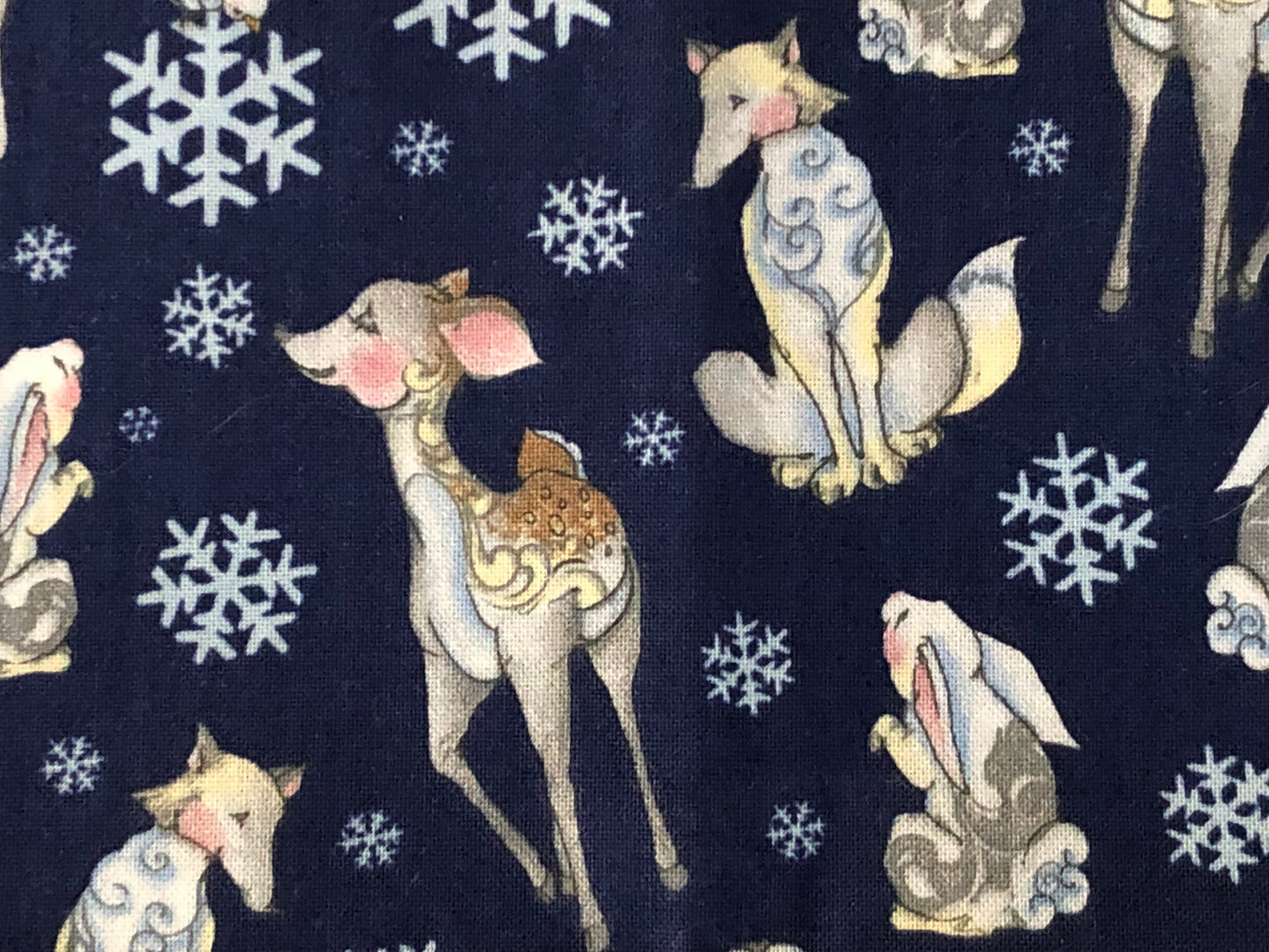 Springs Creative Jim Shore Woodland Toss Animals and Snowflakes, Designer Cotton, Quilting Fabric, Sold by YARD