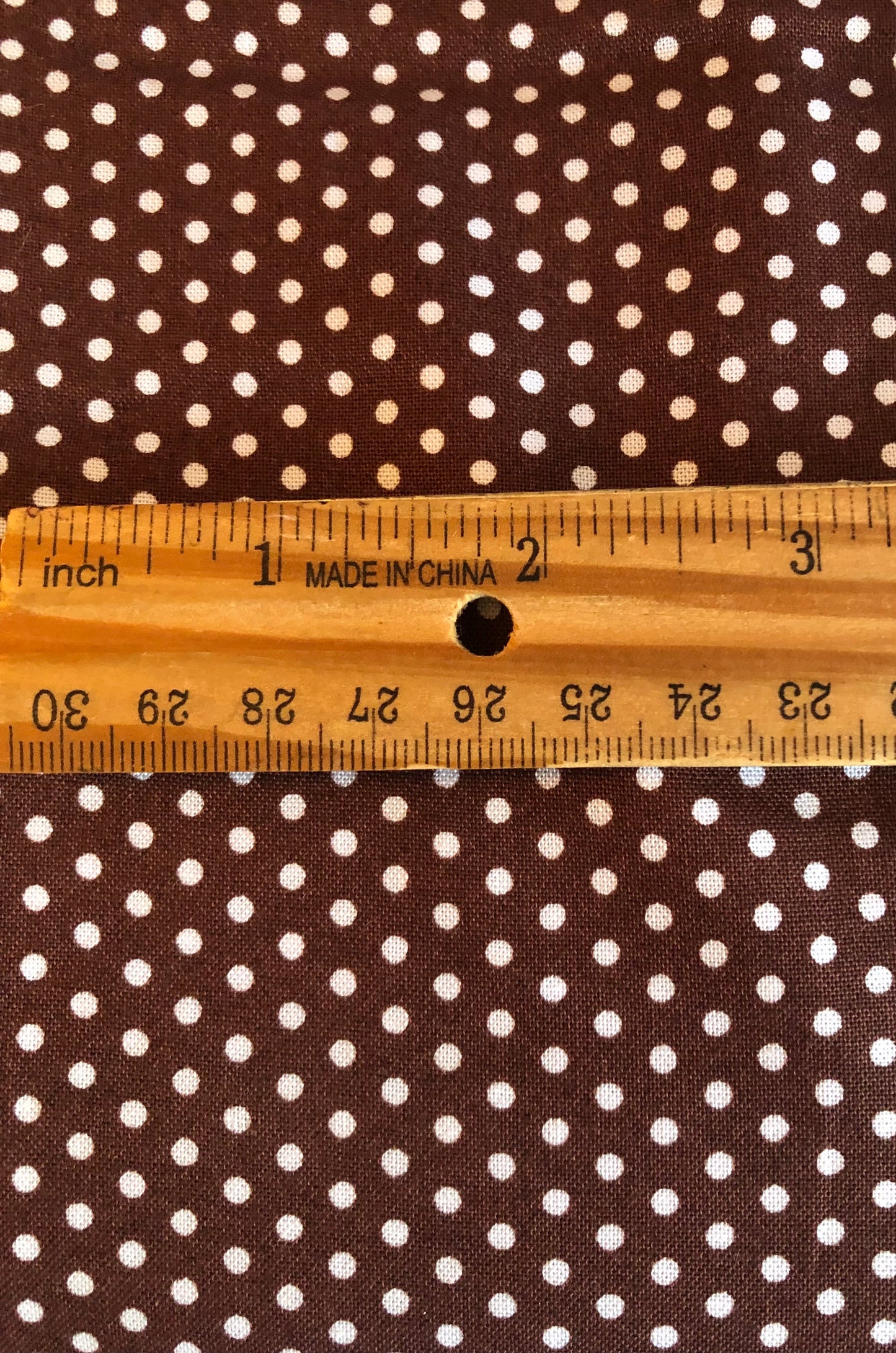 Robert Kaufman Spot On Pin Dot Chocolate Brown and White Polka Dots, Designer Cotton, Quilting Fabric, Sold by YARD