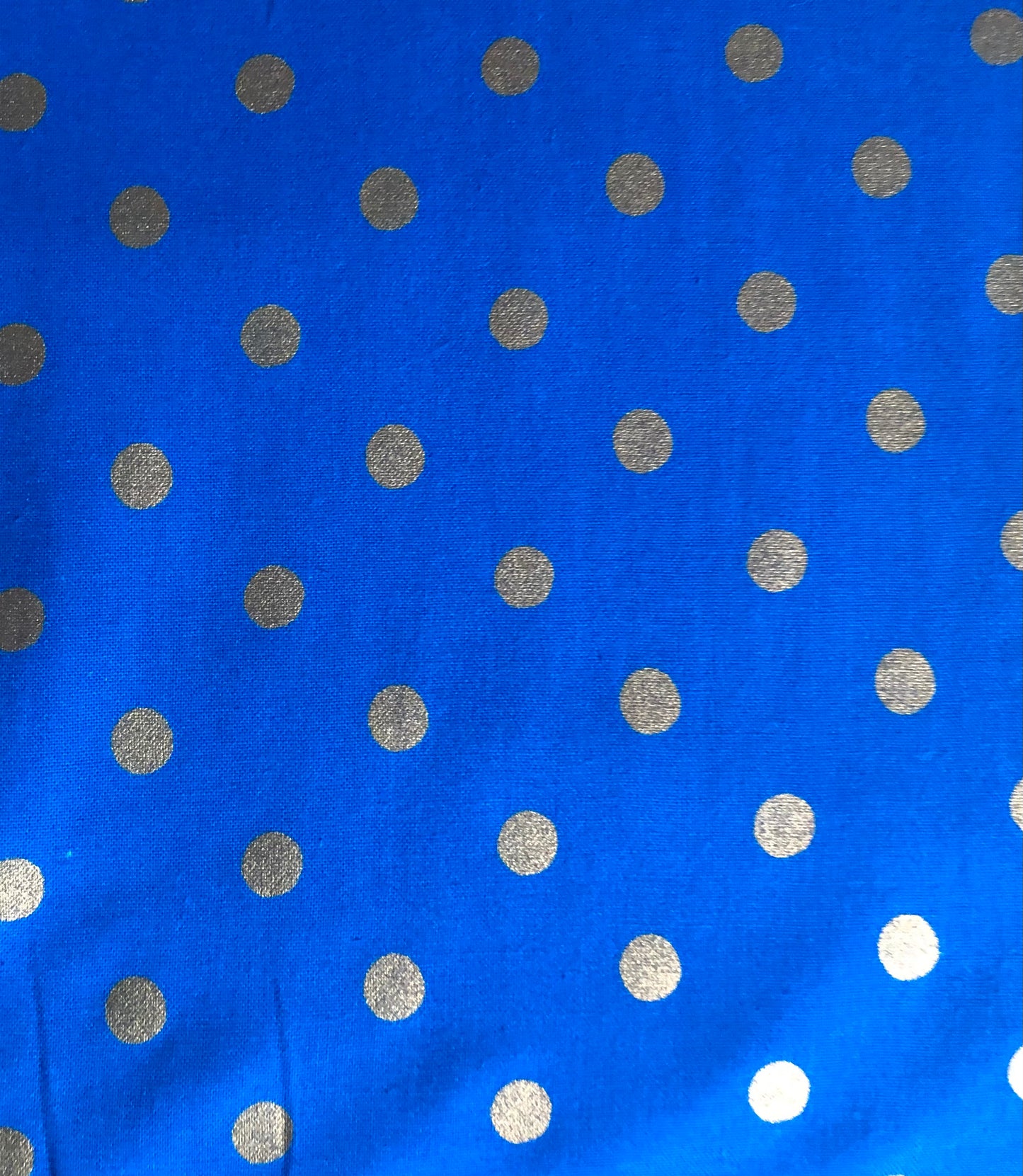 Cotton + Steel Rifle Paper Wonderland Metallic Caterpillar Gold Dots Cobalt Blue, Designer Cotton, Quilting Fabric, Sold by YARD