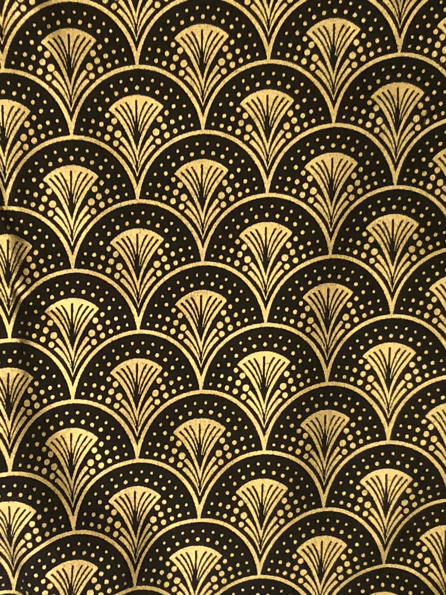 Bernartex “Rhapsody” Metallic Fanfare Black and Gold by Maria Kalinowski for Kanvas, Designer Cotton, Quilting Fabric, Sold by YARD