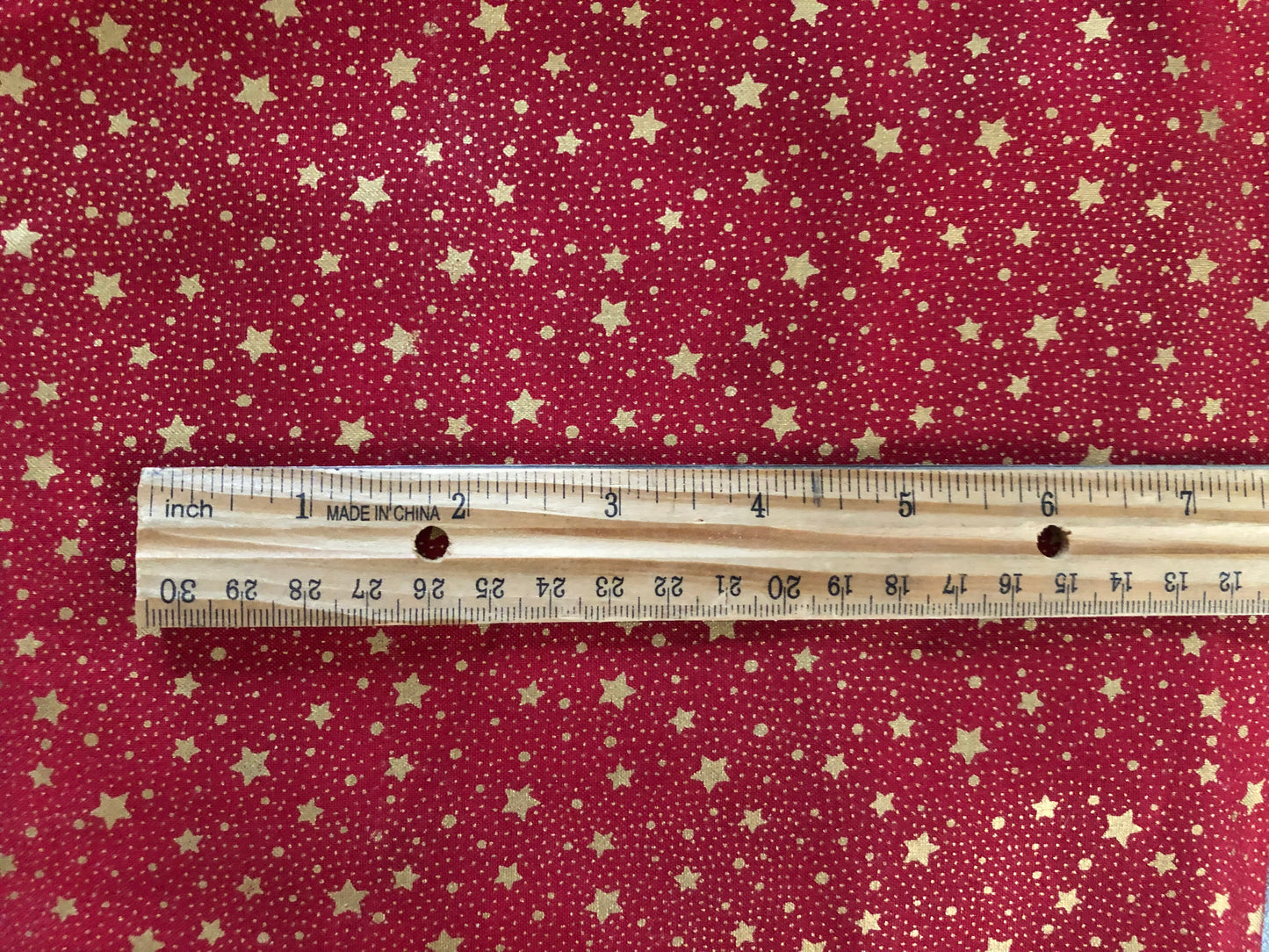 Robert Kaufman Holiday Flourish Metallic Gold Stars on Red, Designer Cotton, Quilting Fabric, Sold by YARD