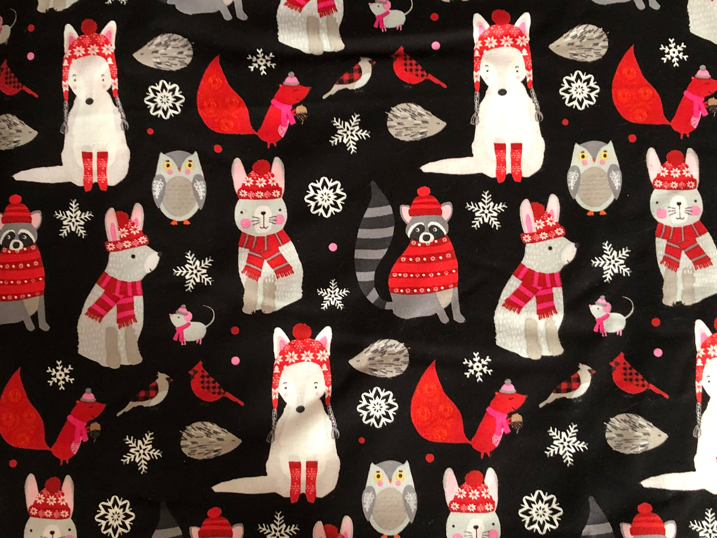Quilt Fabrics Snow Delightful Animals by Natalie Alex, Woodland Animals, Designer Cotton, Sold by YARD