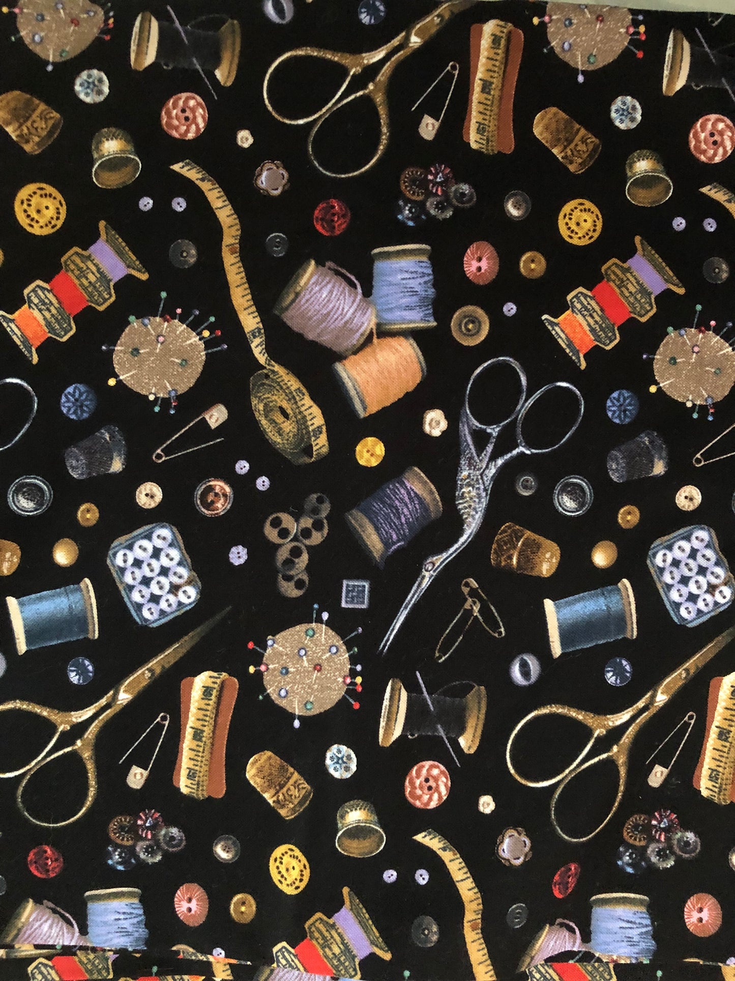 Sewing Notions A Stitch In Time by Elizabeth's Studio Fabric, Designer Cotton, Quilting Fabric, Sold by YARD