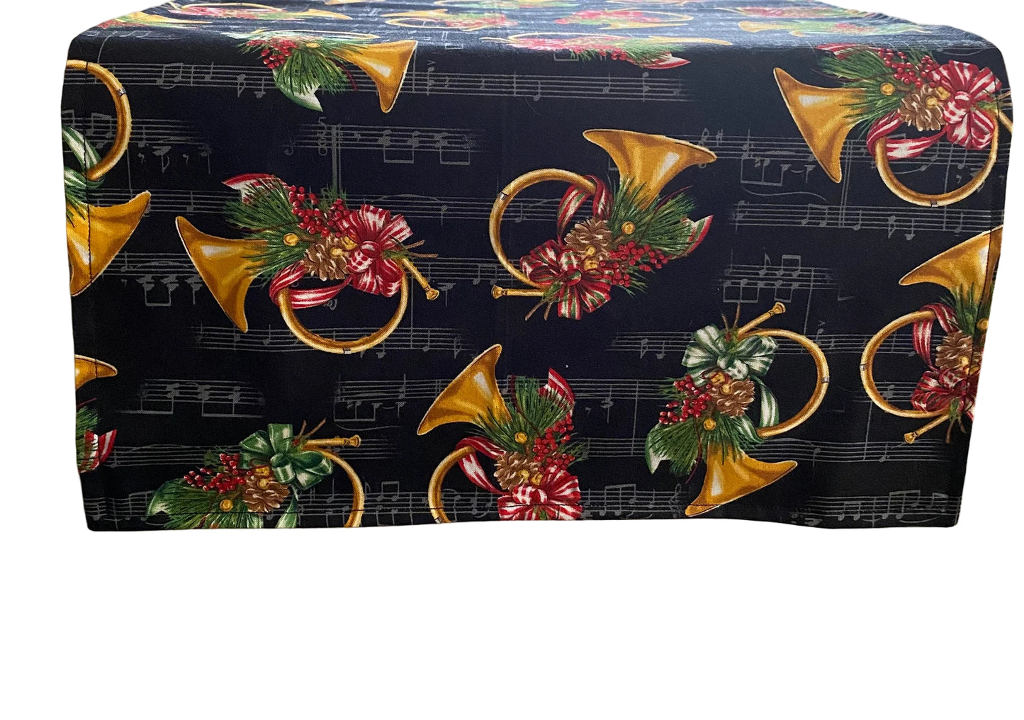 Christmas Table Runner, Christmas French Horn Table Runner, Christmas Music Table Runner