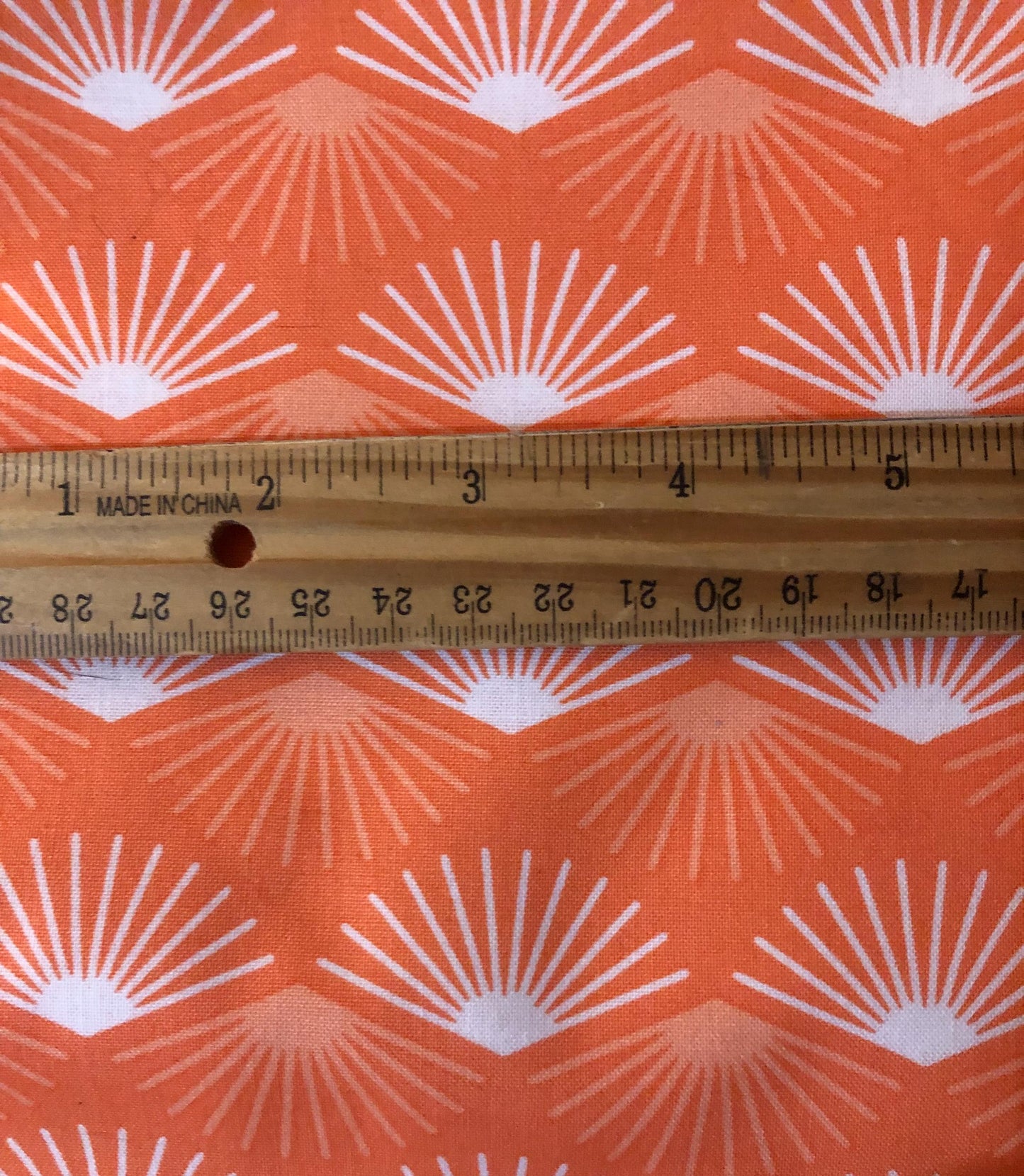 Moda Fabrics Orange and White Fan Pattern Acreage by Shannon Gilbert Orr, Designer Cotton, Quilting Fabric, Sold by YARD