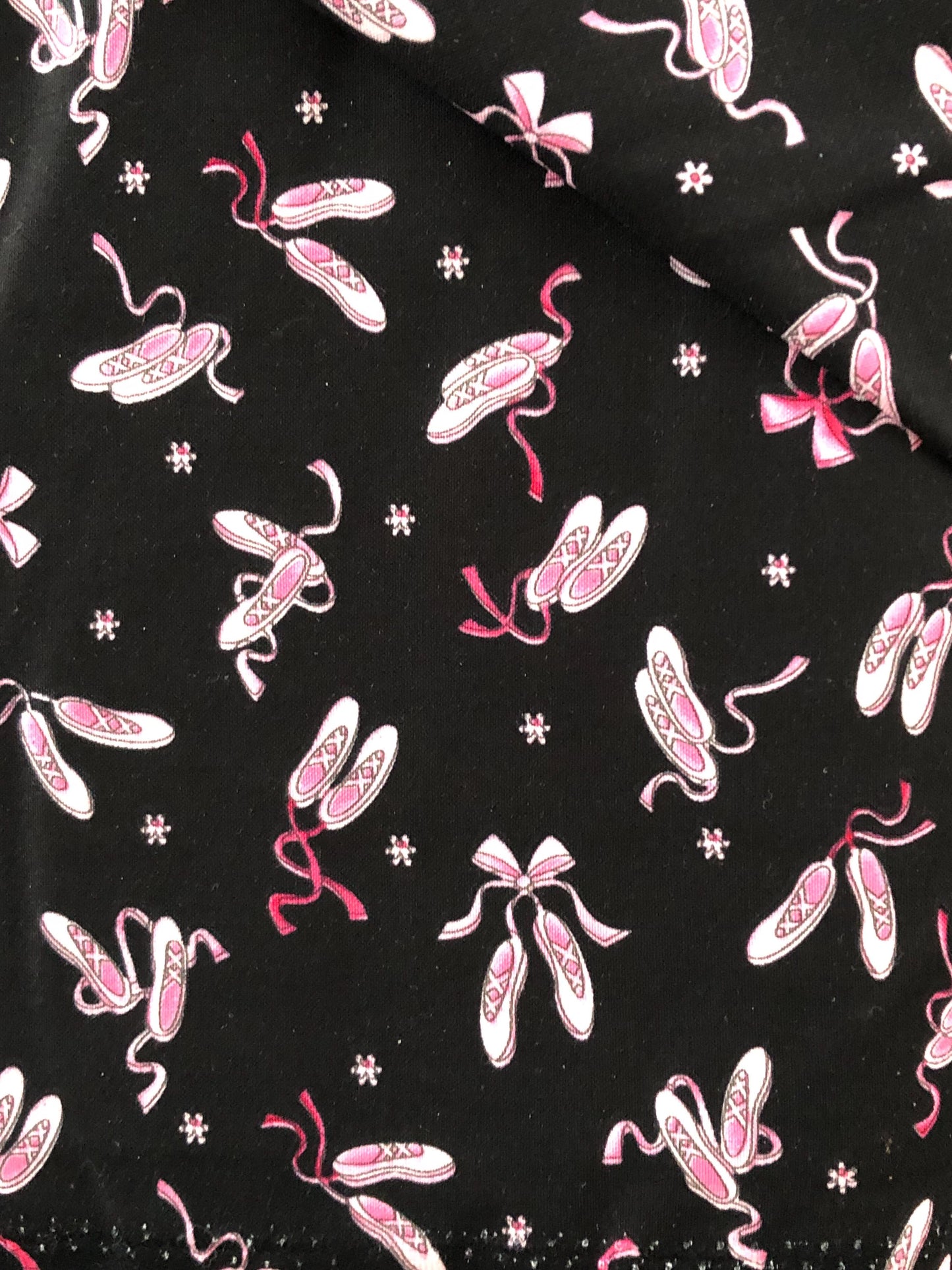 Studio E Pink Ballet Slippers on Black, Designer Cotton, Quilting Fabric, Sold by YARD
