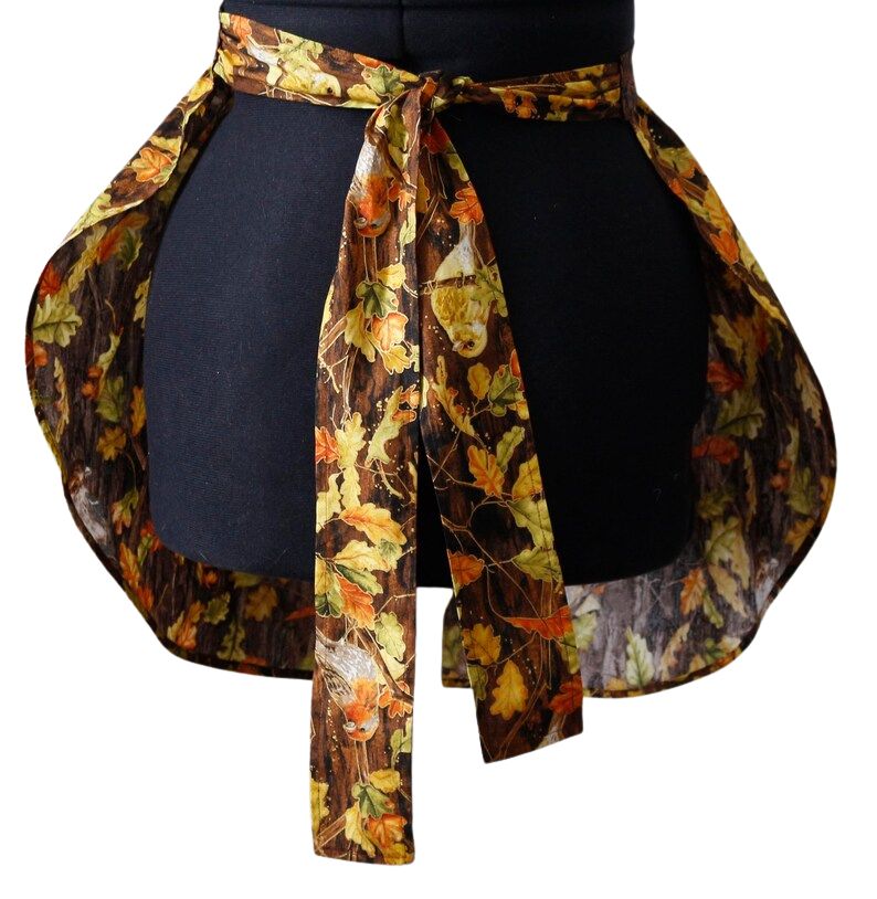 Fall Apron for Women, Autumn Apron for Women, Thanksgiving Apron, Apron with Birds