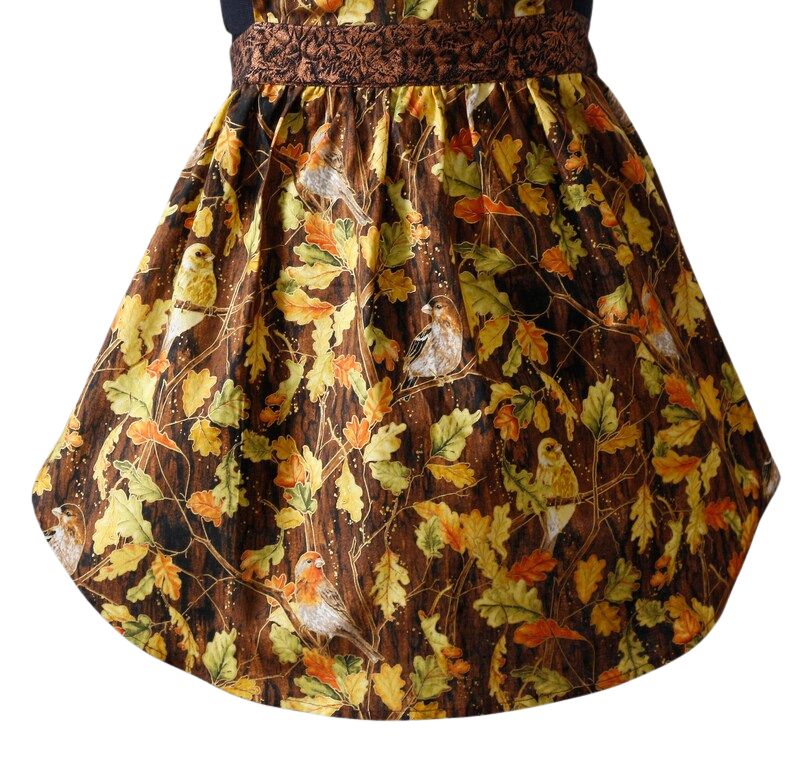 Fall Apron for Women, Autumn Apron for Women, Thanksgiving Apron, Apron with Birds