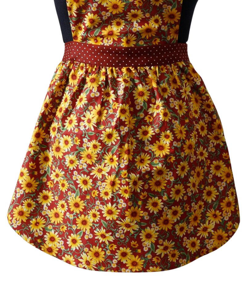 Fall Apron for Women, Autumn Apron for Women, Thanksgiving Apron, Apron with Daisies