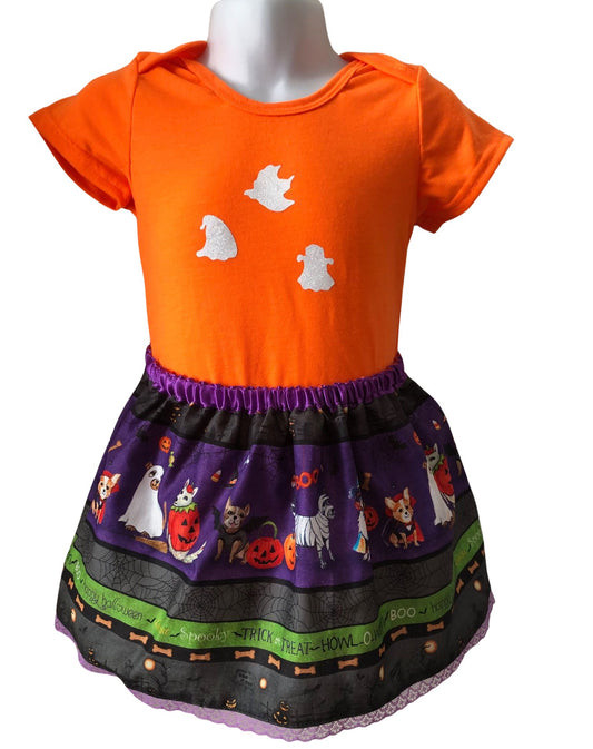 Halloween Trick or Treat Dogs and Ghosts Costume, Toddler Girls Size 24 Months