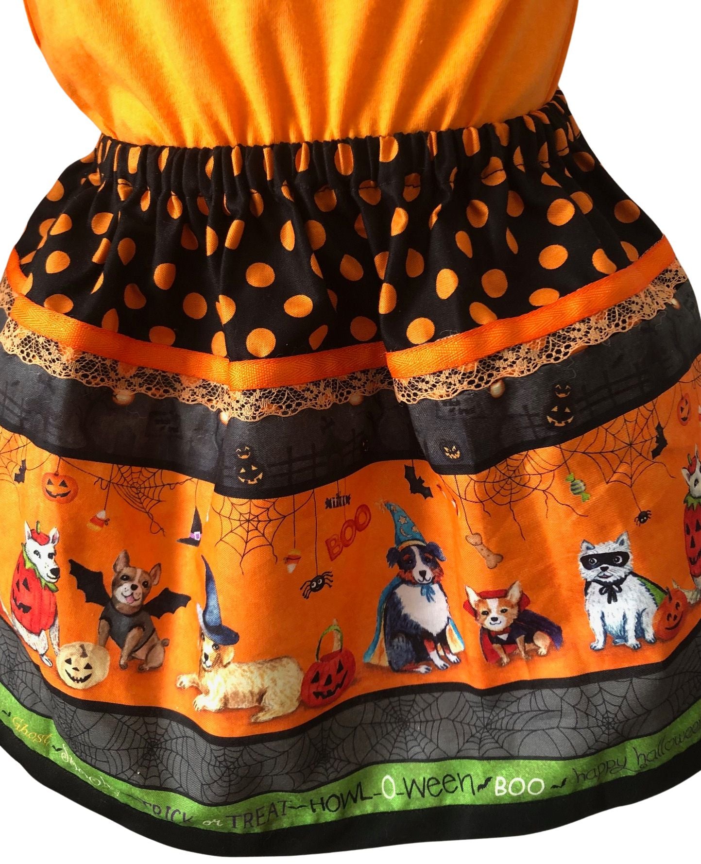 Halloween Trick or Treating Dogs, Ghosts, Bat, and Black Cats Costume, Toddler Girls Size 3
