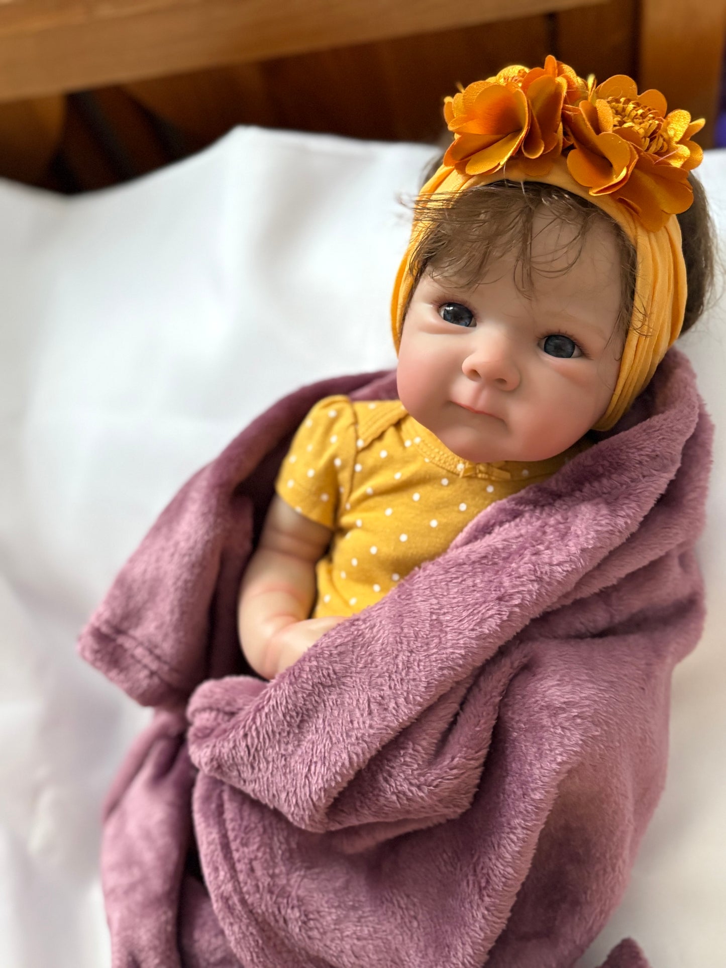 Adorable Reborn Girl Baby Doll, Realistic Lifelike Newborn with Blanket