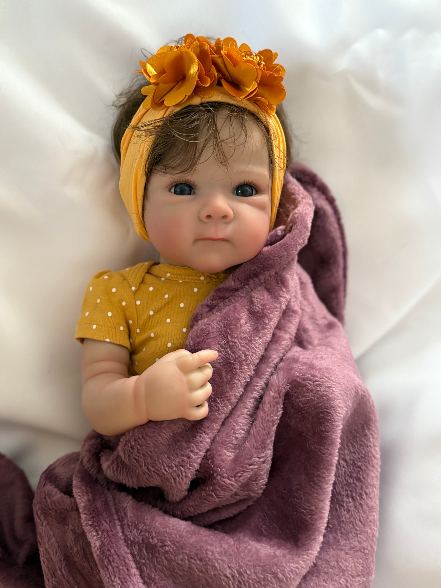 Adorable Reborn Girl Baby Doll, Realistic Lifelike Newborn with Blanket
