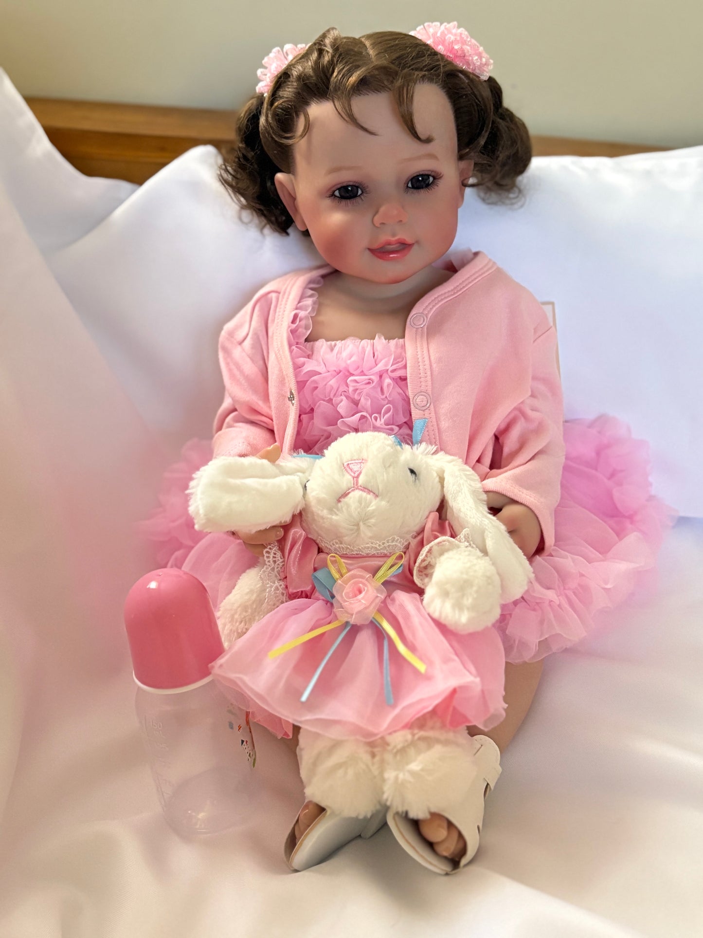 Adorable Reborn Girl Doll, Lifelike and Realistic with Plush Toy Rabbit