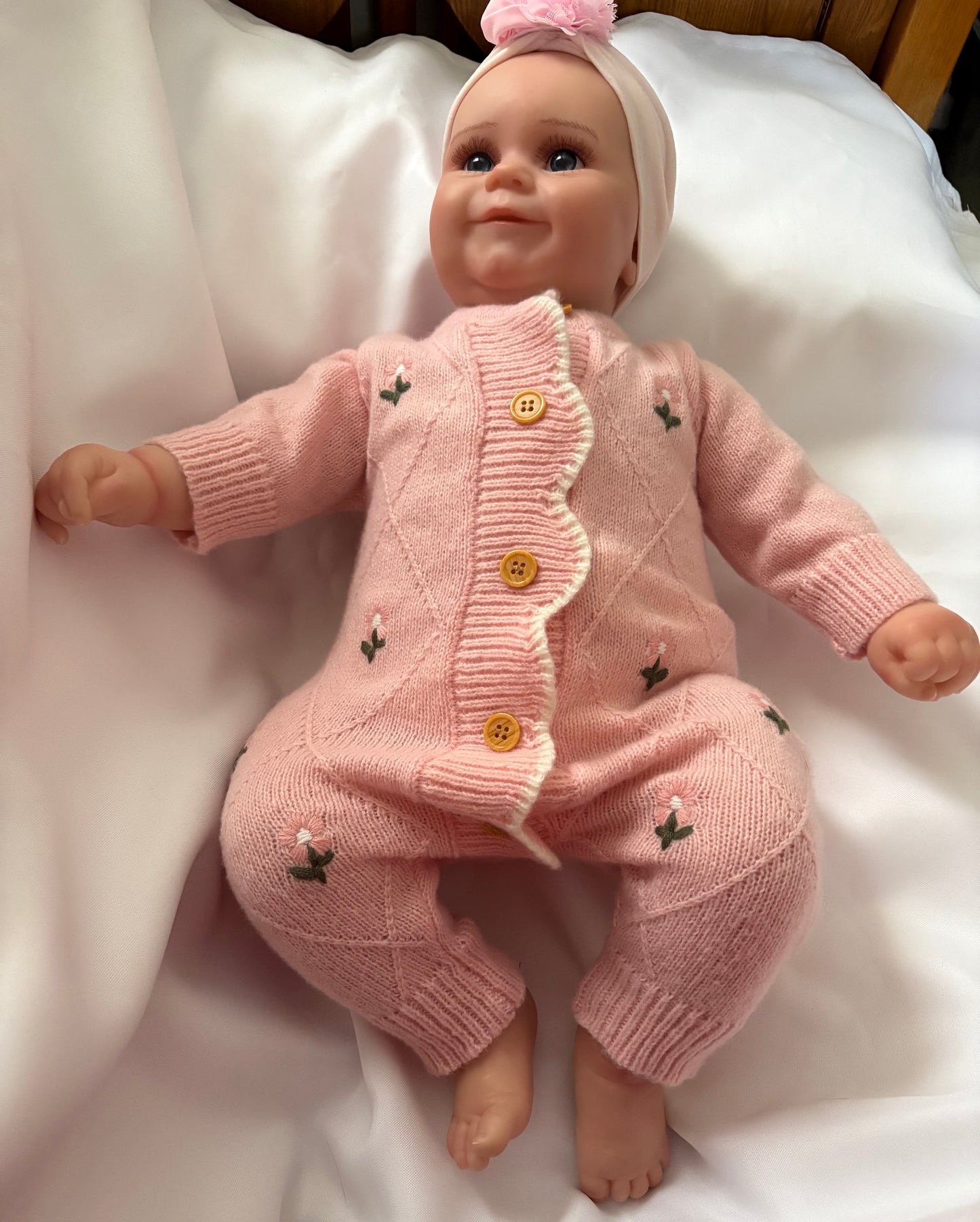 Adorable, Cuddly, Plump Reborn Girl Doll, Lifelike and Realistic, Two Outfits and Blanket