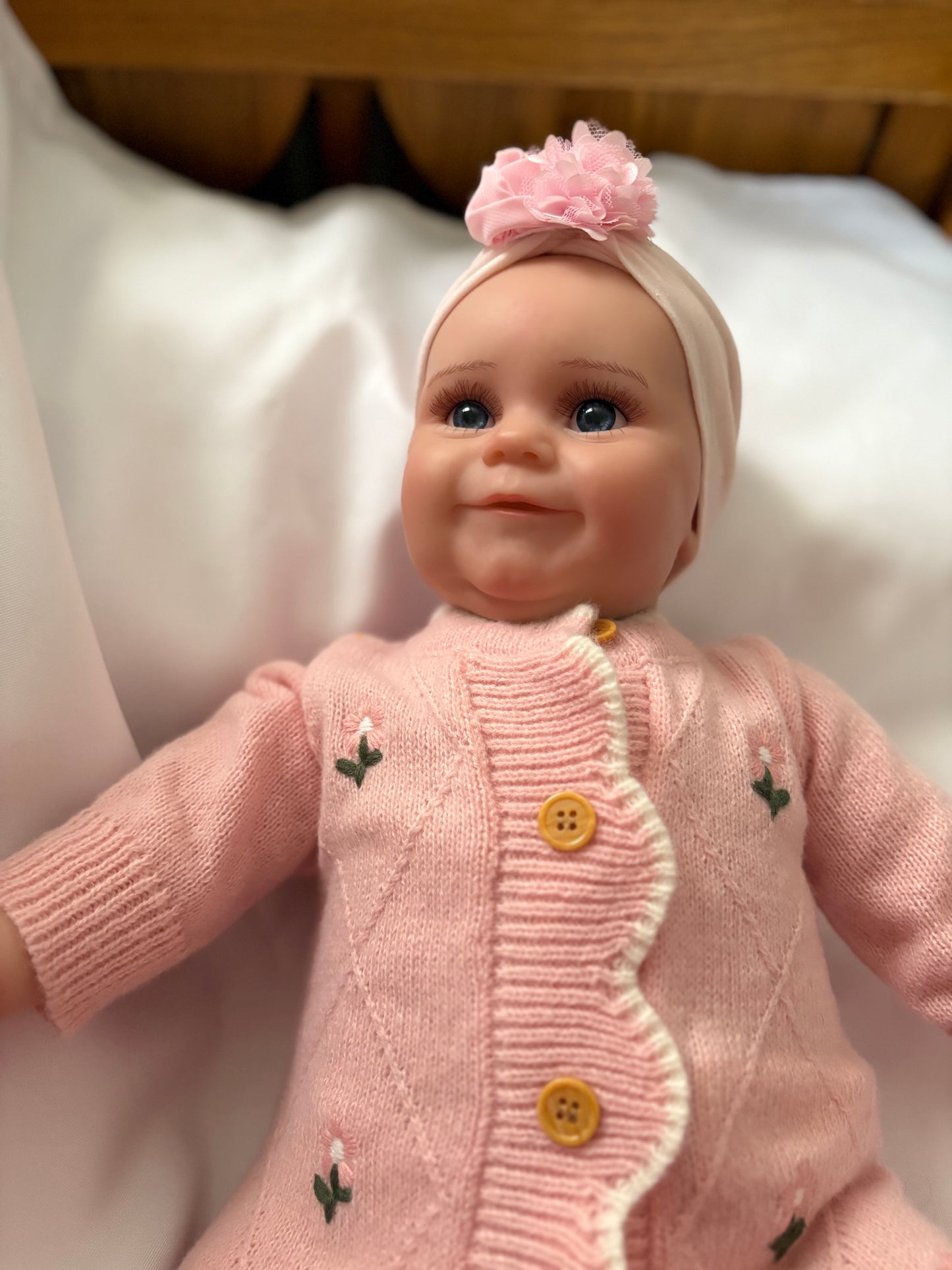 Adorable, Cuddly, Plump Reborn Girl Doll, Lifelike and Realistic, Two Outfits and Blanket