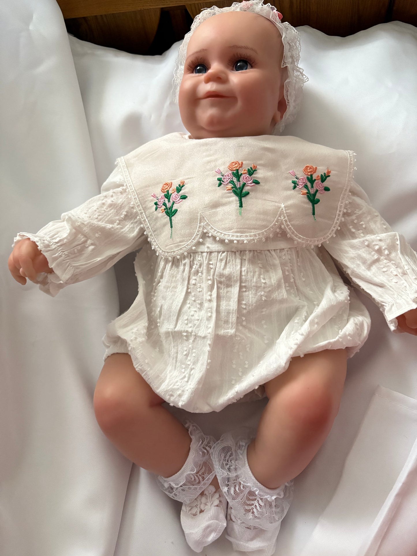 Adorable, Cuddly, Plump Reborn Girl Doll, Lifelike and Realistic, Two Outfits and Blanket
