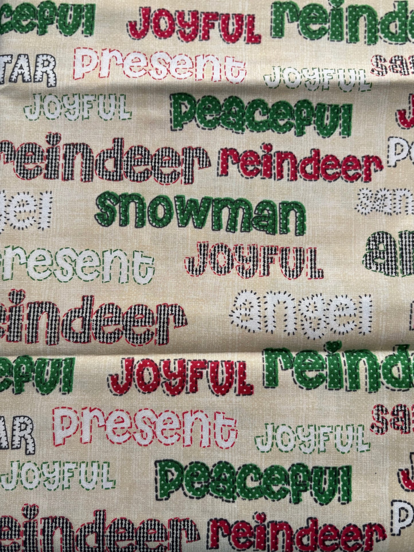 2 YARDS Whistler Studios Craft Paper Christmas, Designer Cotton, Quilting Fabric