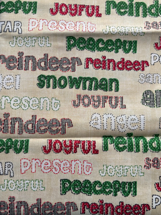 2 YARDS Whistler Studios Craft Paper Christmas, Designer Cotton, Quilting Fabric