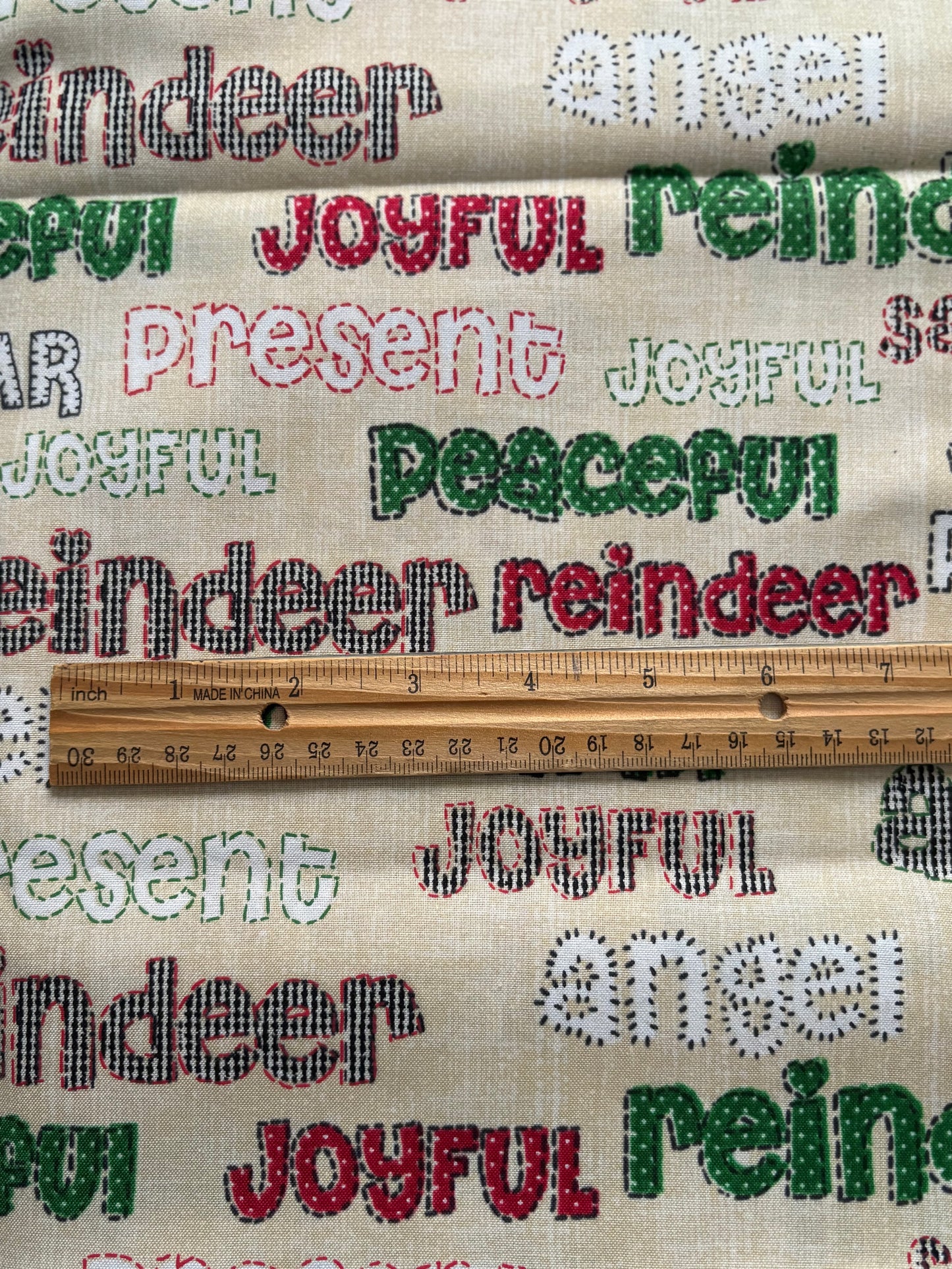 2 YARDS Whistler Studios Craft Paper Christmas, Designer Cotton, Quilting Fabric