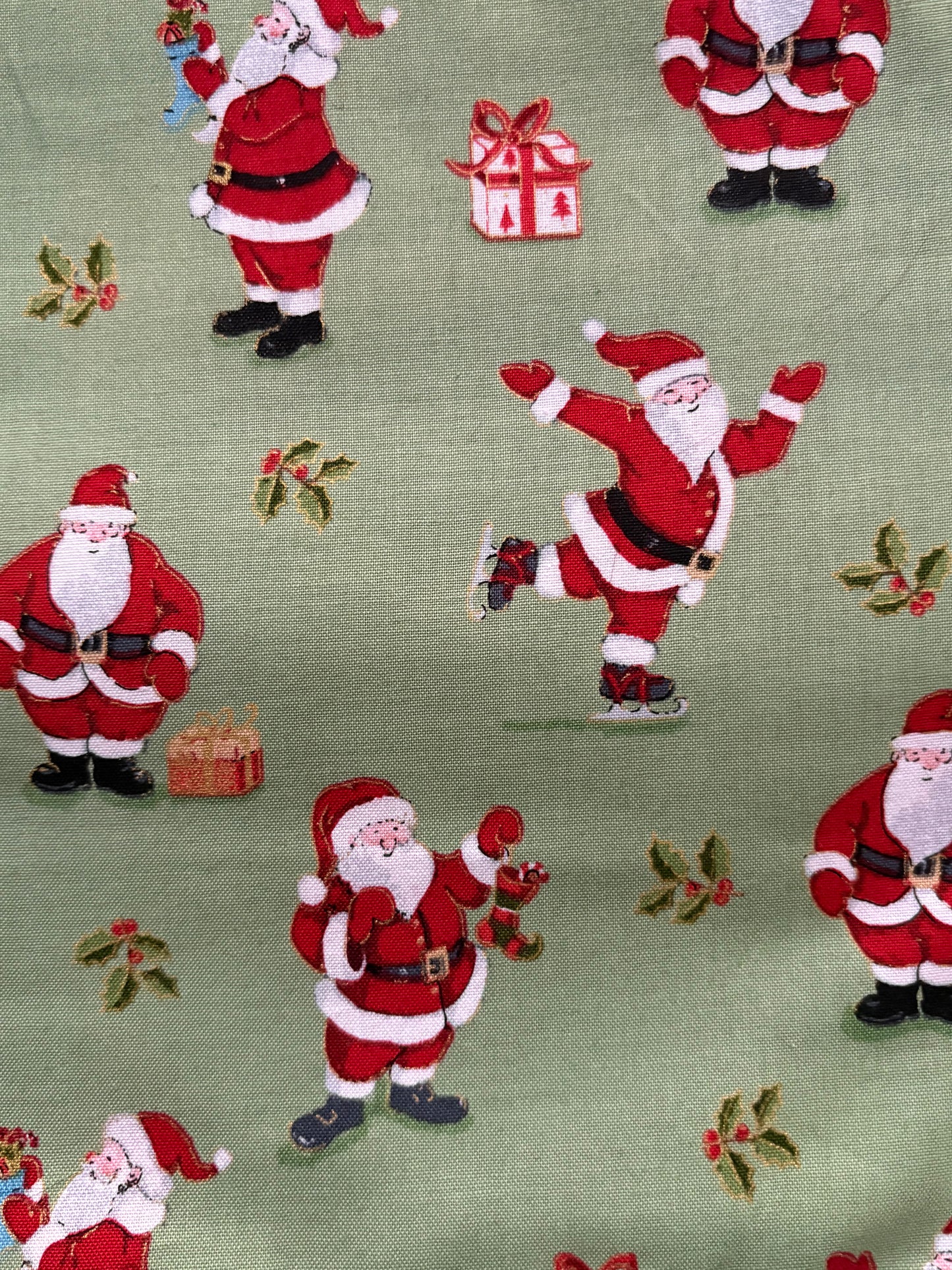 Makower UK Metallic Christmas Santa by The Henley Studio, Designer Cotton, Quilting Fabric, Sold by YARD