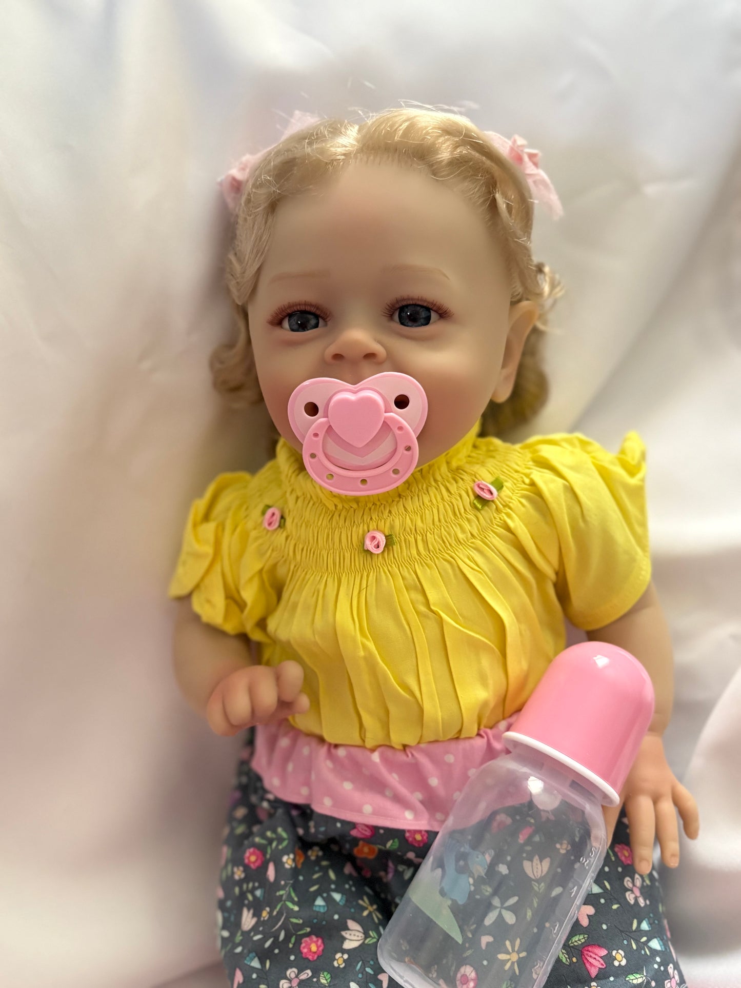 Adorable Reborn Girl Doll, Lifelike and Realistic, Handmade Skirt