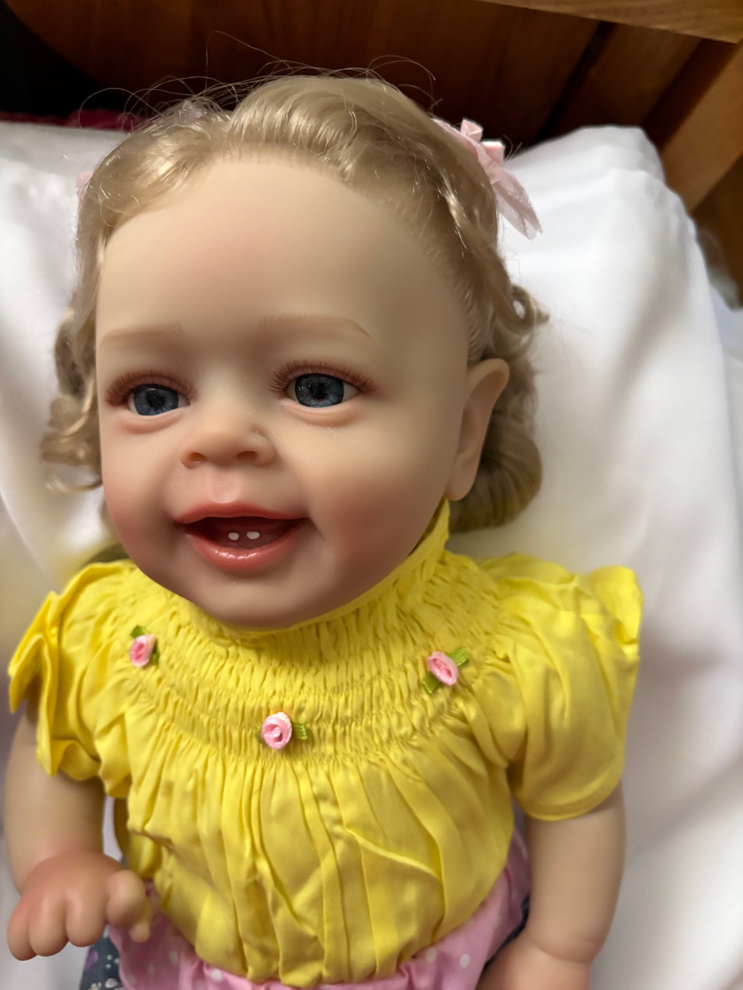 Adorable Reborn Girl Doll, Lifelike and Realistic, Handmade Skirt