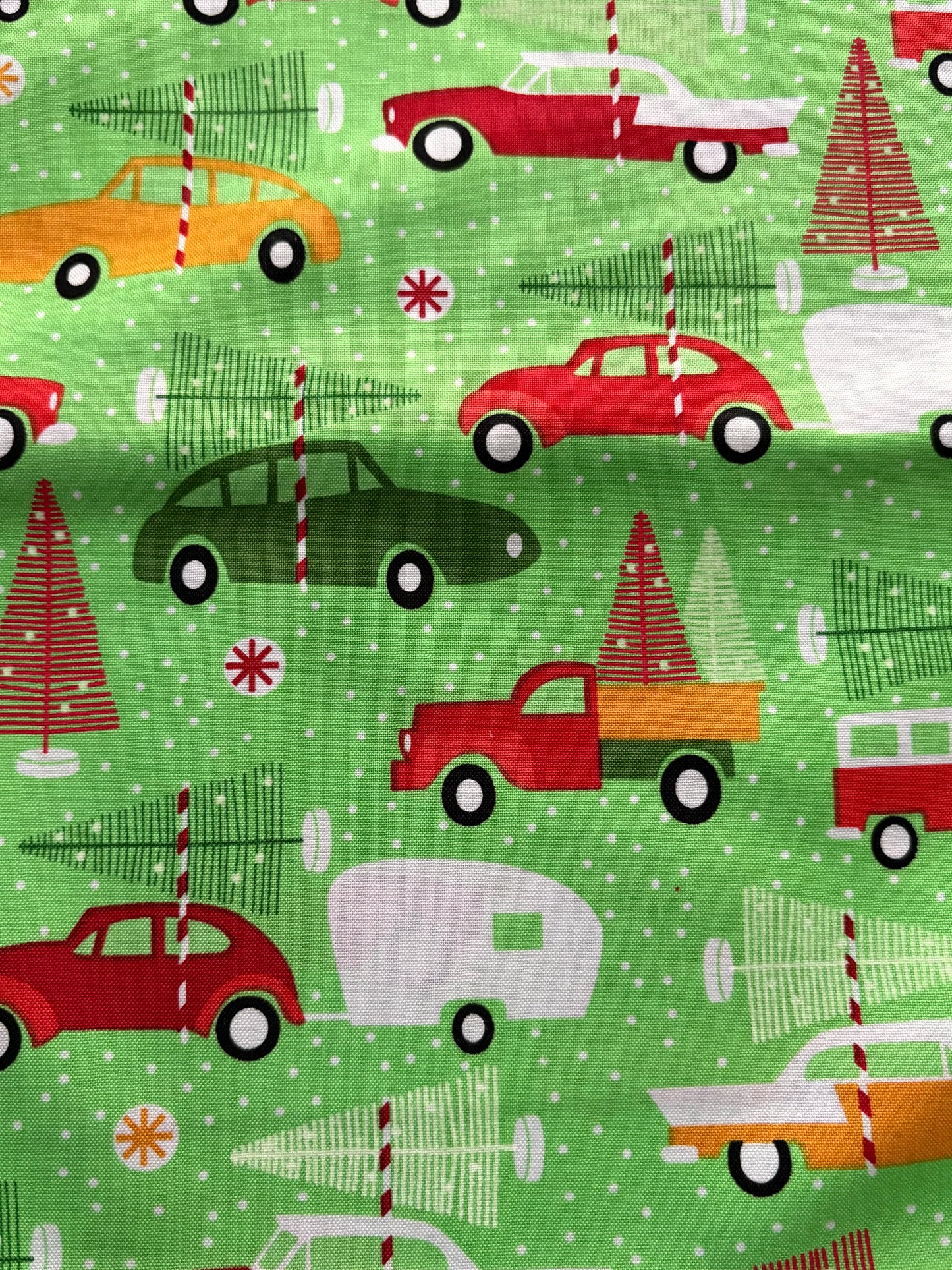 Robert Kaufman Swell Noel Christmas Cars by Cynthia Frenette, Designer Cotton, Quilting Fabric, Sold by YARD