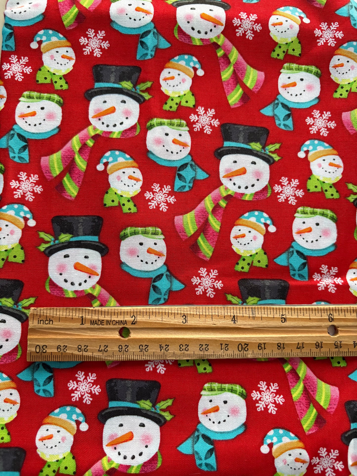2 YARDS Henry Glass Frosty Flakes Snowmen by Dana Brooks, Designer Cotton, Quilting Fabric, Sold by YARD