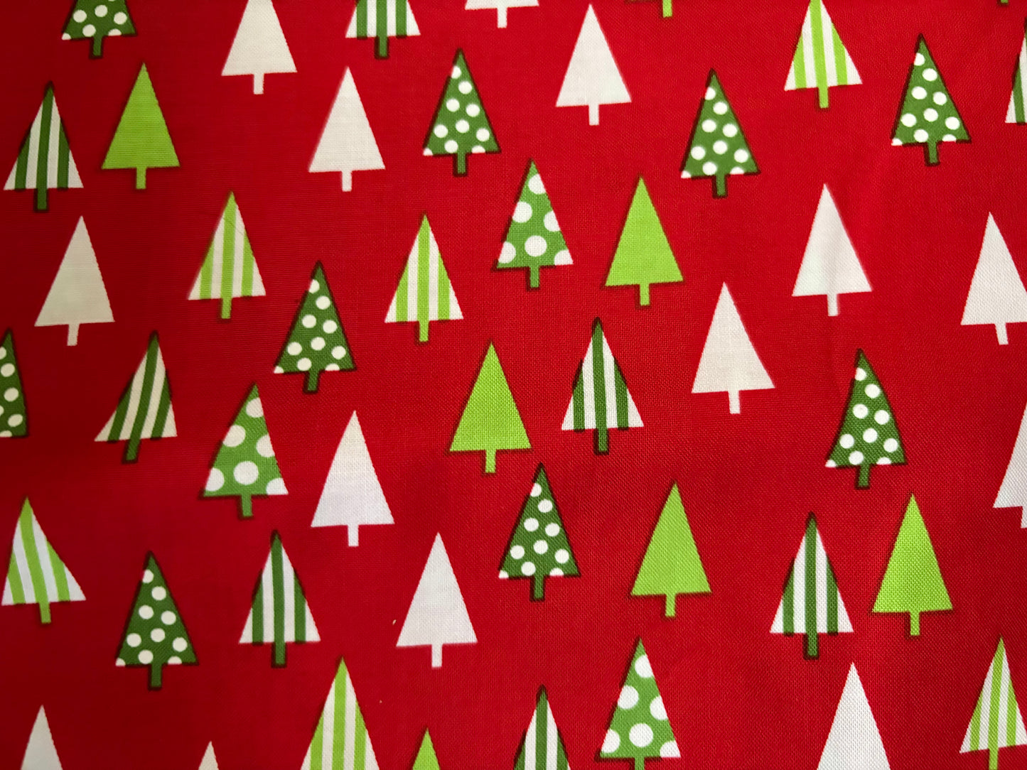 Robert Kaufman Jingle Christmas Trees on Red by Ann Kelle, Designer Cotton, Quilting Fabric, Sold by YARD