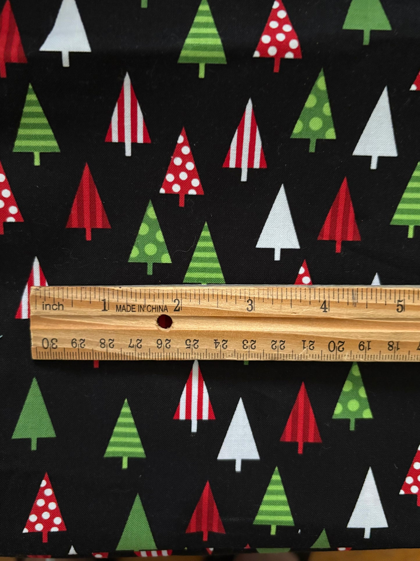 Robert Kaufman Jingle Christmas Trees on Black by Ann Kelle, Designer Cotton, Quilting Fabric, Sold by YARD