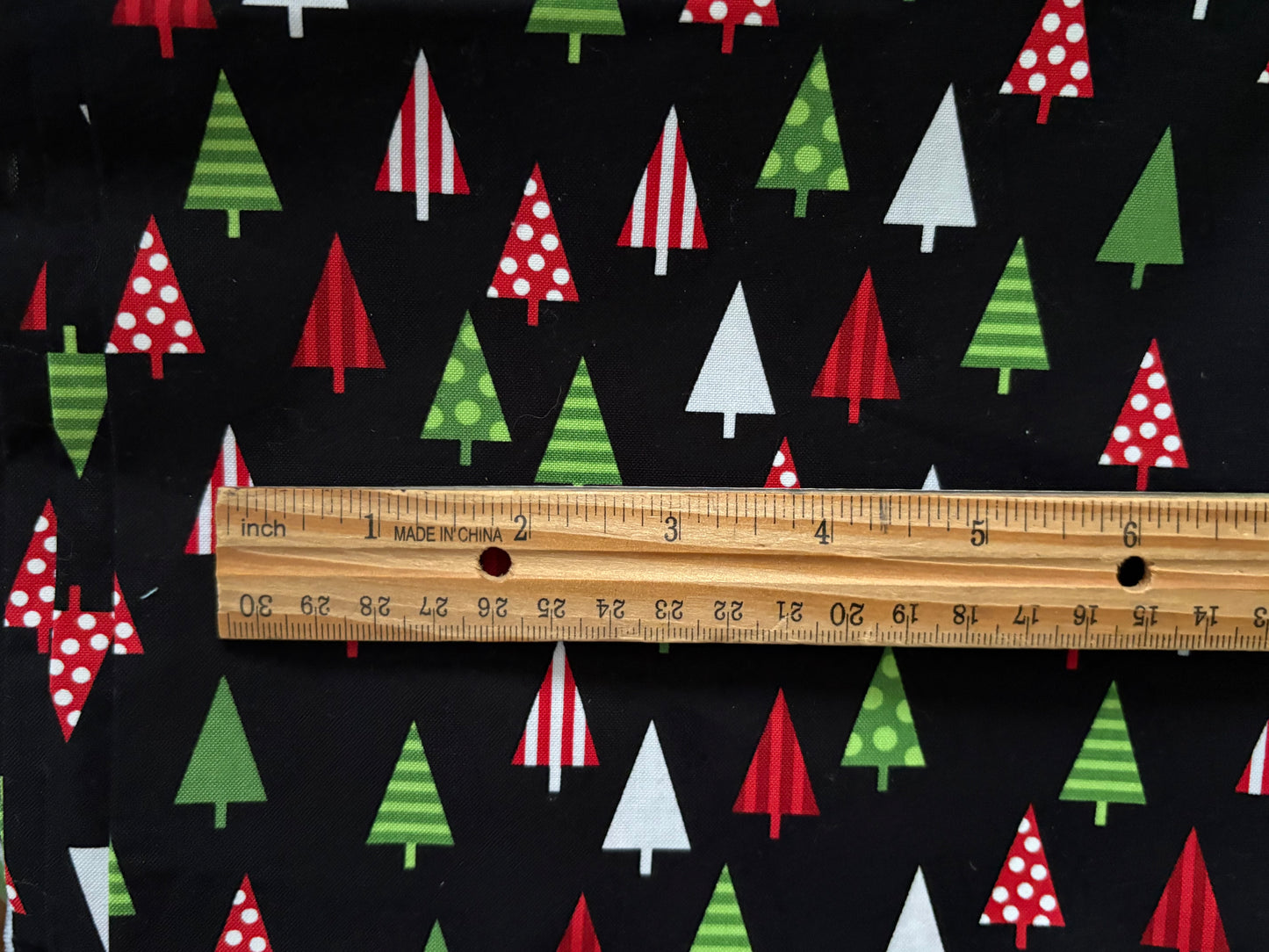 Robert Kaufman Jingle Christmas Trees on Black by Ann Kelle, Designer Cotton, Quilting Fabric, Sold by YARD