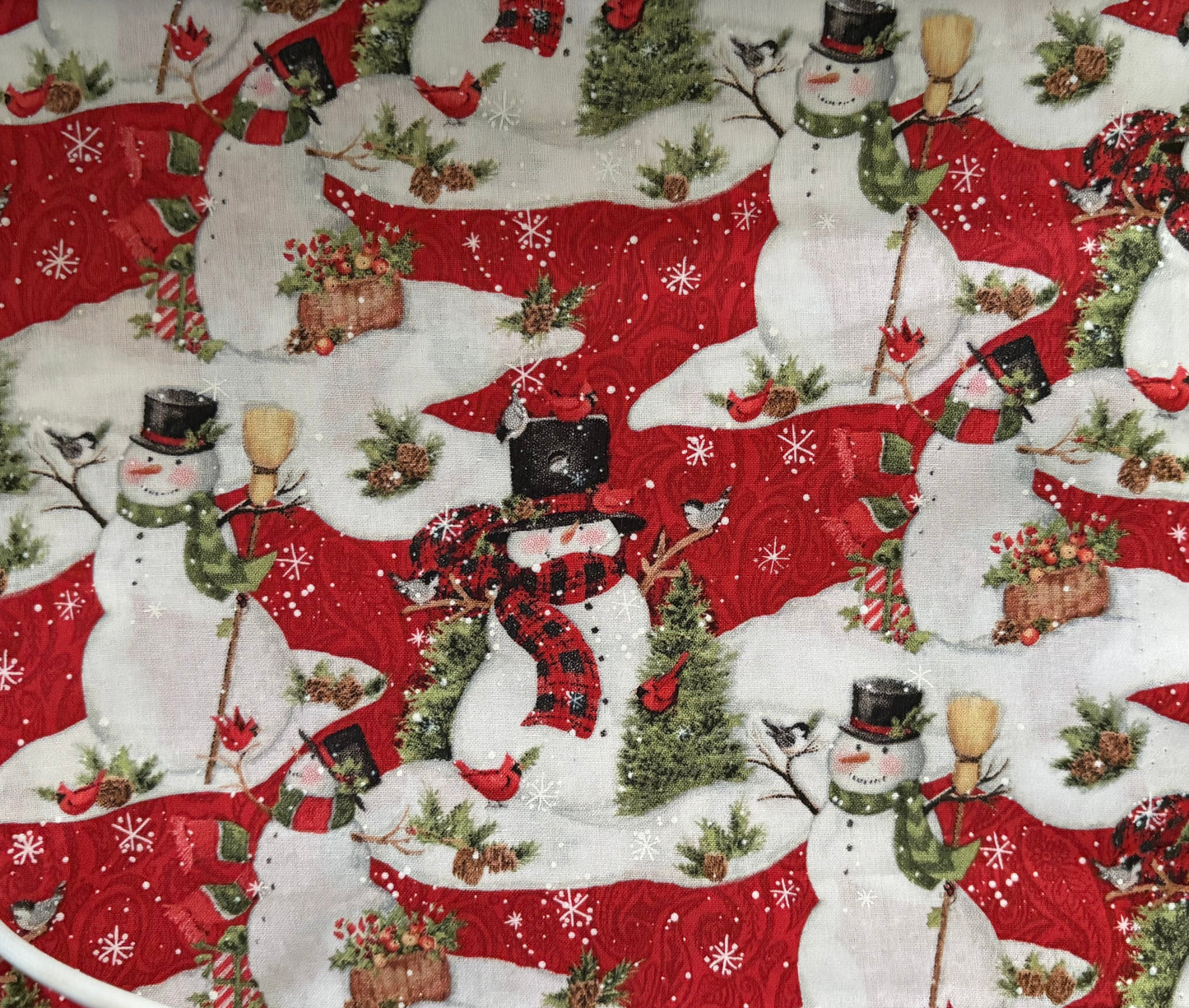 Susan Winget Snowman Scenic, Designer Cotton, Quilting Fabric, Sold by YARD