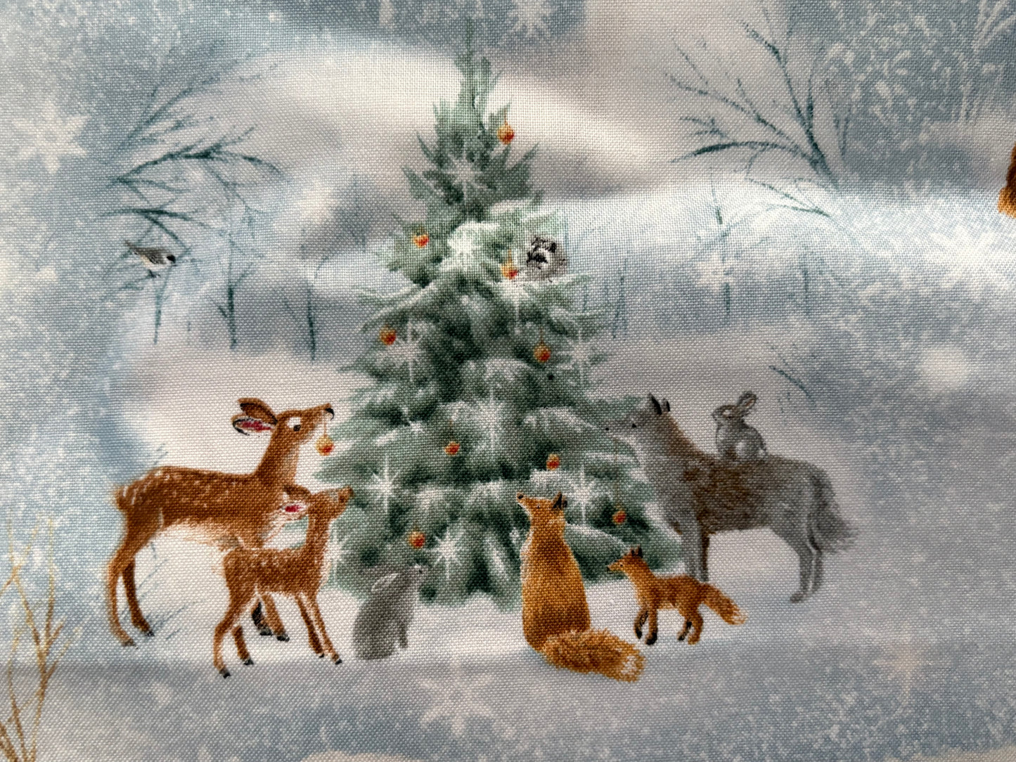 Quilting Treasures Christmas Scene on Blue by Sarah Summers, Designer Cotton, Quilting Fabric, Sold by YARD