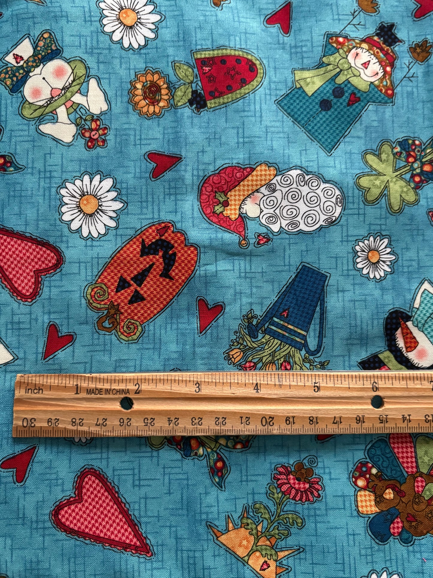 Henry Glass Doodle Days Calendar Blue by Leanne Anderson Whole Country Caboodle, Designer Cotton, Quilting Fabric, Sold by YARD