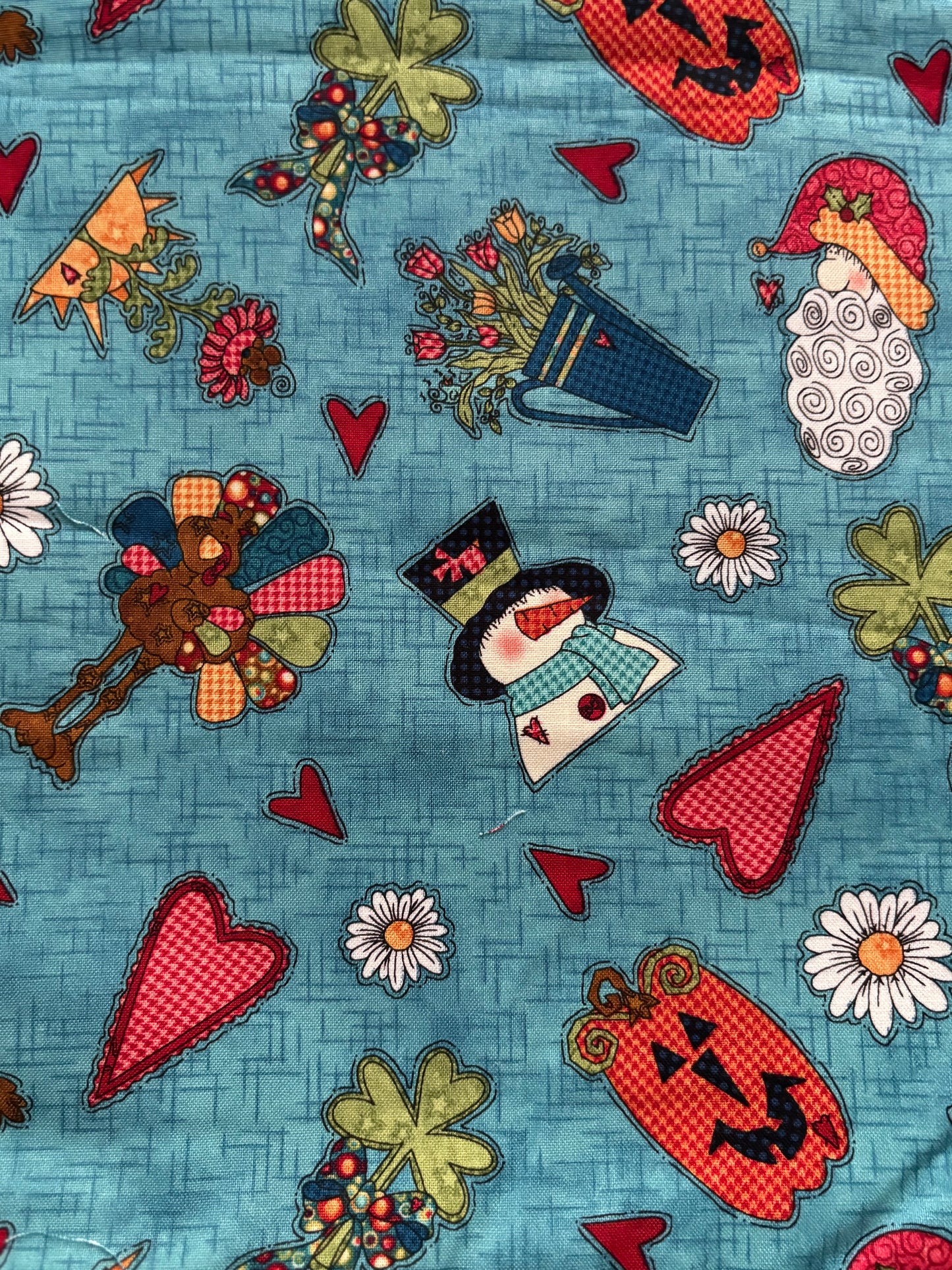 Henry Glass Doodle Days Calendar Blue by Leanne Anderson Whole Country Caboodle, Designer Cotton, Quilting Fabric, Sold by YARD