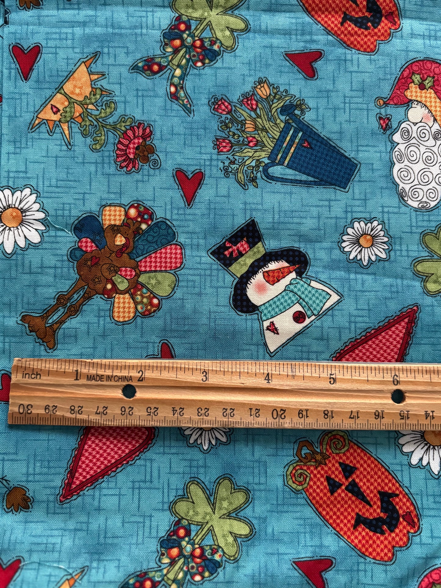 Henry Glass Doodle Days Calendar Blue by Leanne Anderson Whole Country Caboodle, Designer Cotton, Quilting Fabric, Sold by YARD