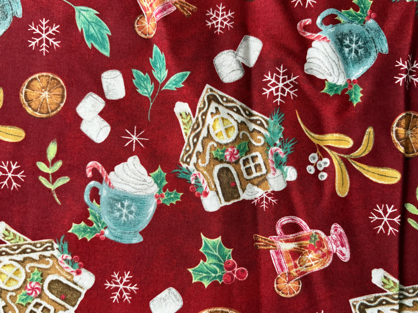 2 YARDS Blank Quilting Mistletoe Magic by Lily Ford, Designer Cotton, Quilting Fabric