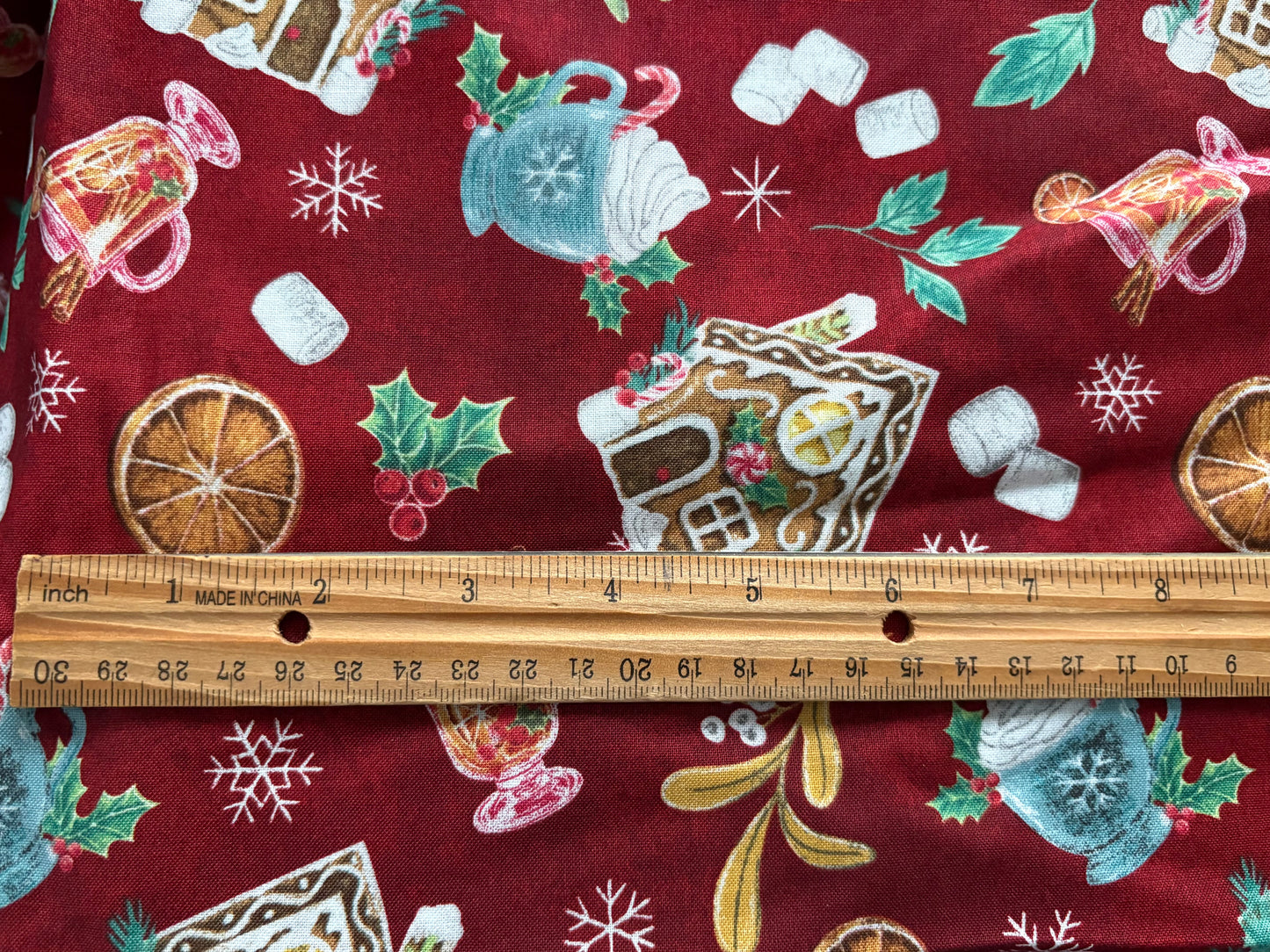 2 YARDS Blank Quilting Mistletoe Magic by Lily Ford, Designer Cotton, Quilting Fabric