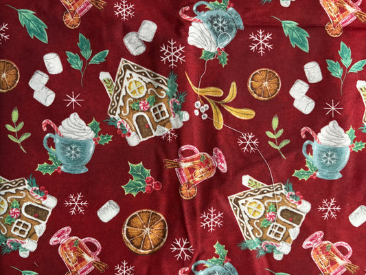 2 YARDS Blank Quilting Mistletoe Magic by Lily Ford, Designer Cotton, Quilting Fabric