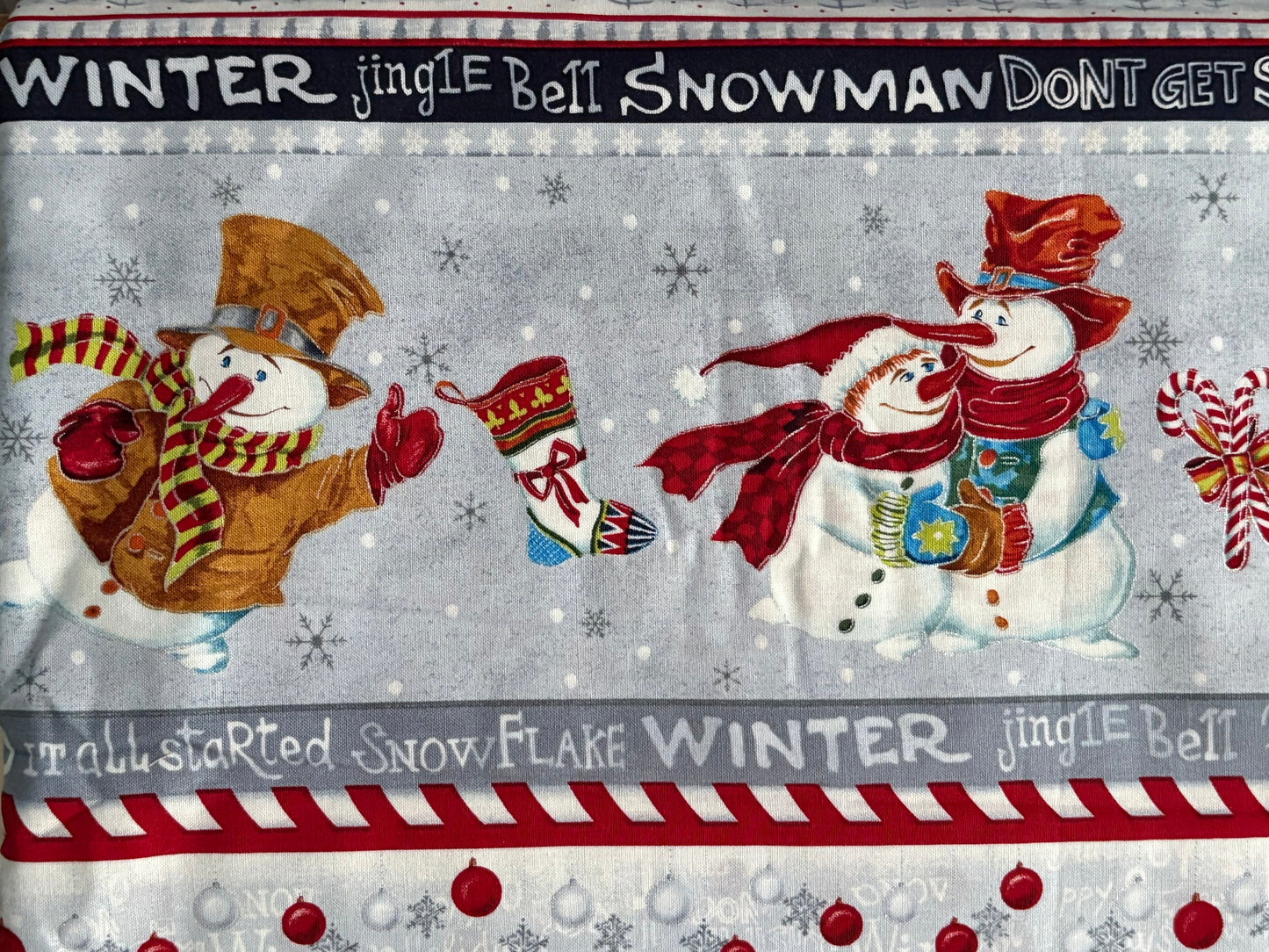 Paintbrush Studio Snow Family Christmas by Judy Hansen, Designer Cotton, Quilting Fabric, Sold by YARD