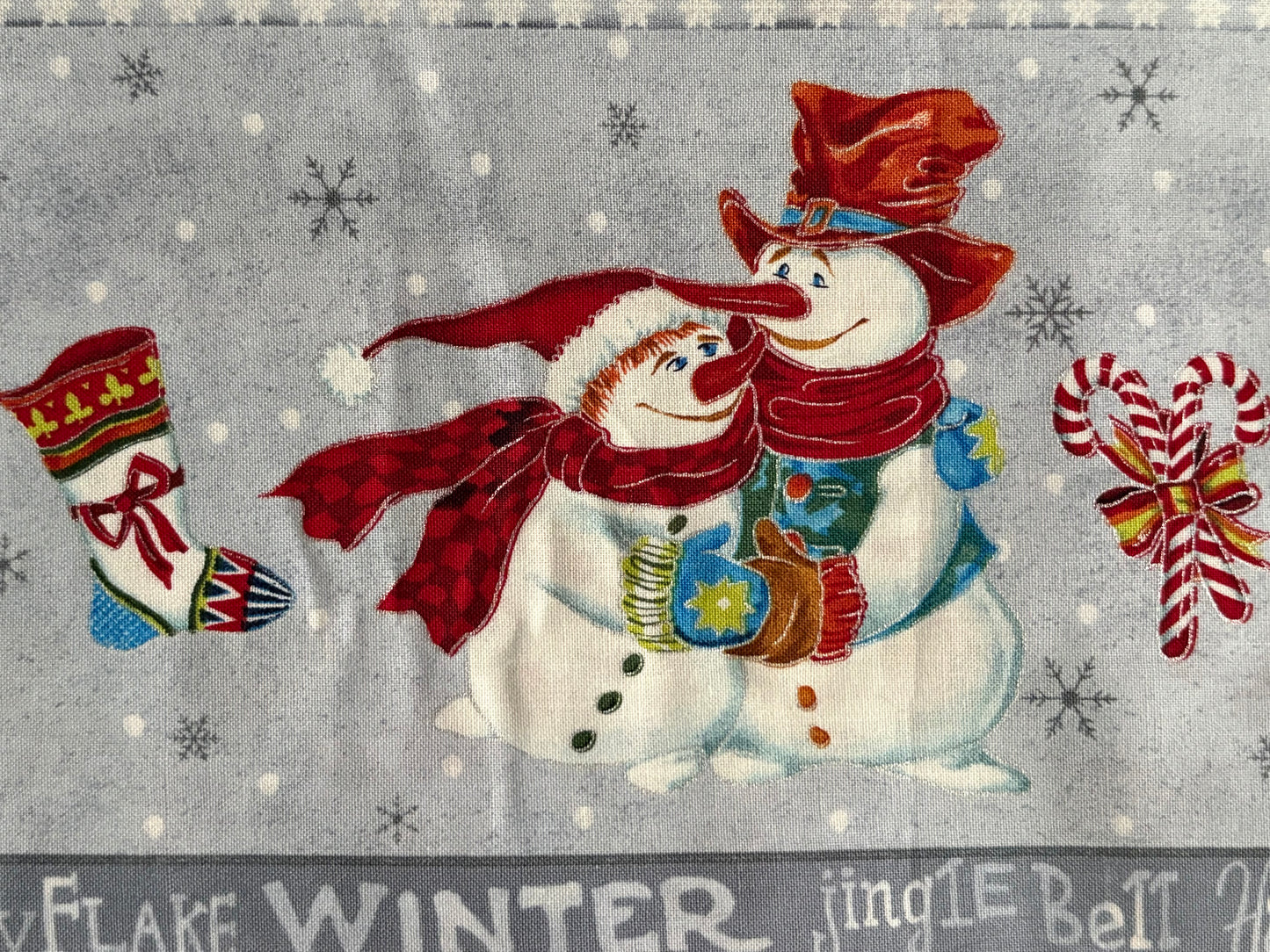 Paintbrush Studio Snow Family Christmas by Judy Hansen, Designer Cotton, Quilting Fabric, Sold by YARD
