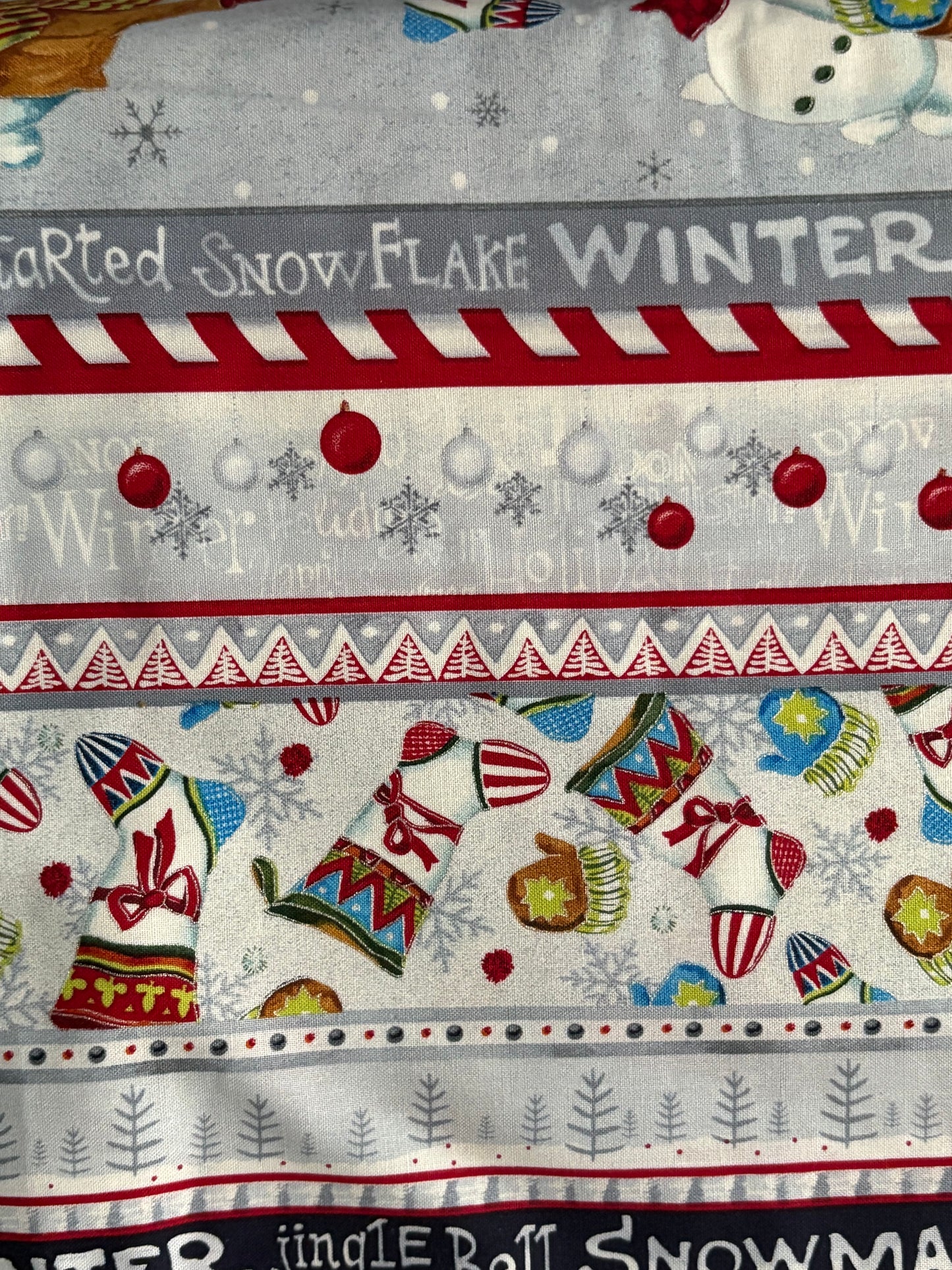 Paintbrush Studio Snow Family Christmas by Judy Hansen, Designer Cotton, Quilting Fabric, Sold by YARD
