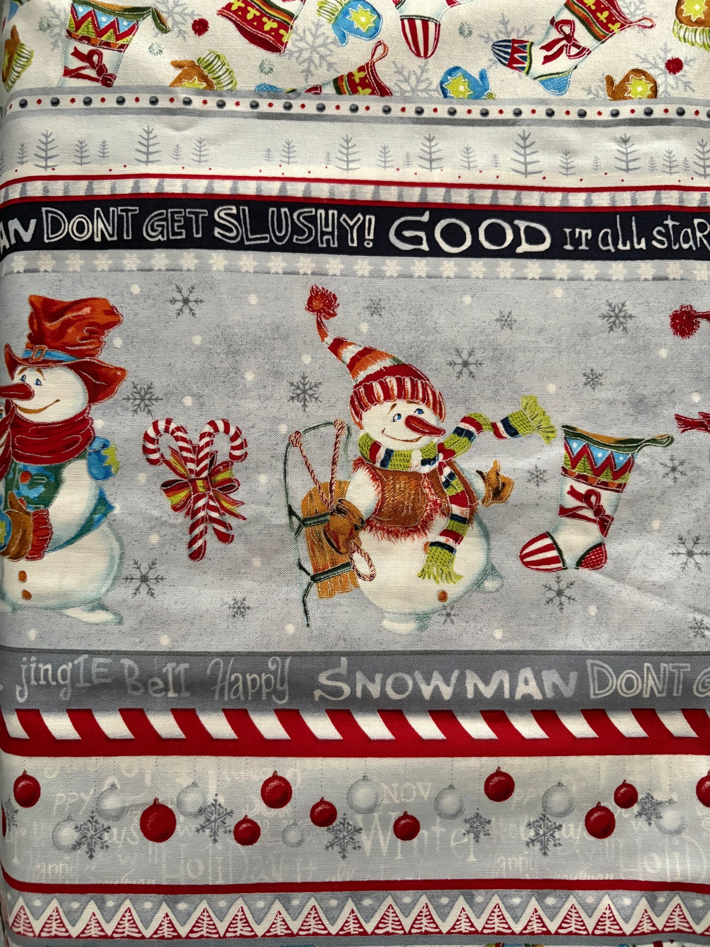 Paintbrush Studio Snow Family Christmas by Judy Hansen, Designer Cotton, Quilting Fabric, Sold by YARD